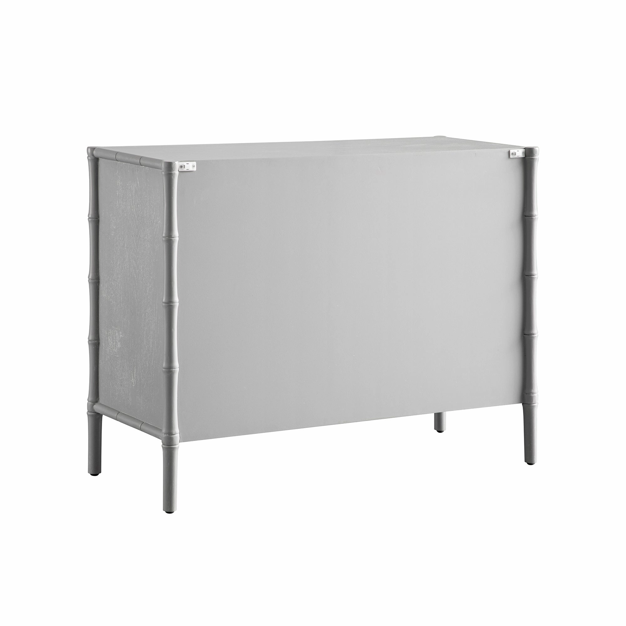 Elstowe Faux Bamboo 1-Door 3-Drawer Sideboard, Warm Grey