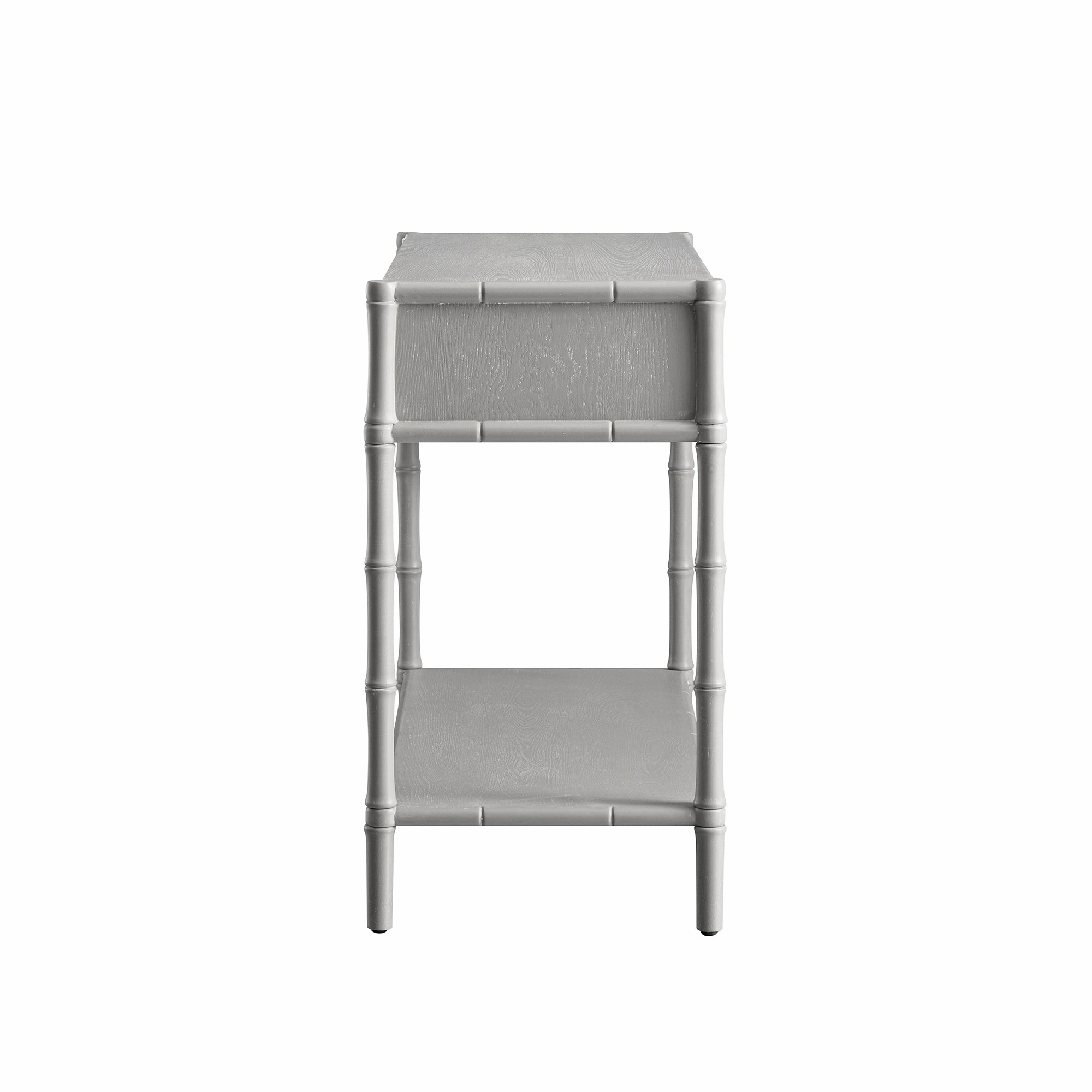 Elstowe Faux Bamboo 2-Drawer Console Table, Warm Grey
