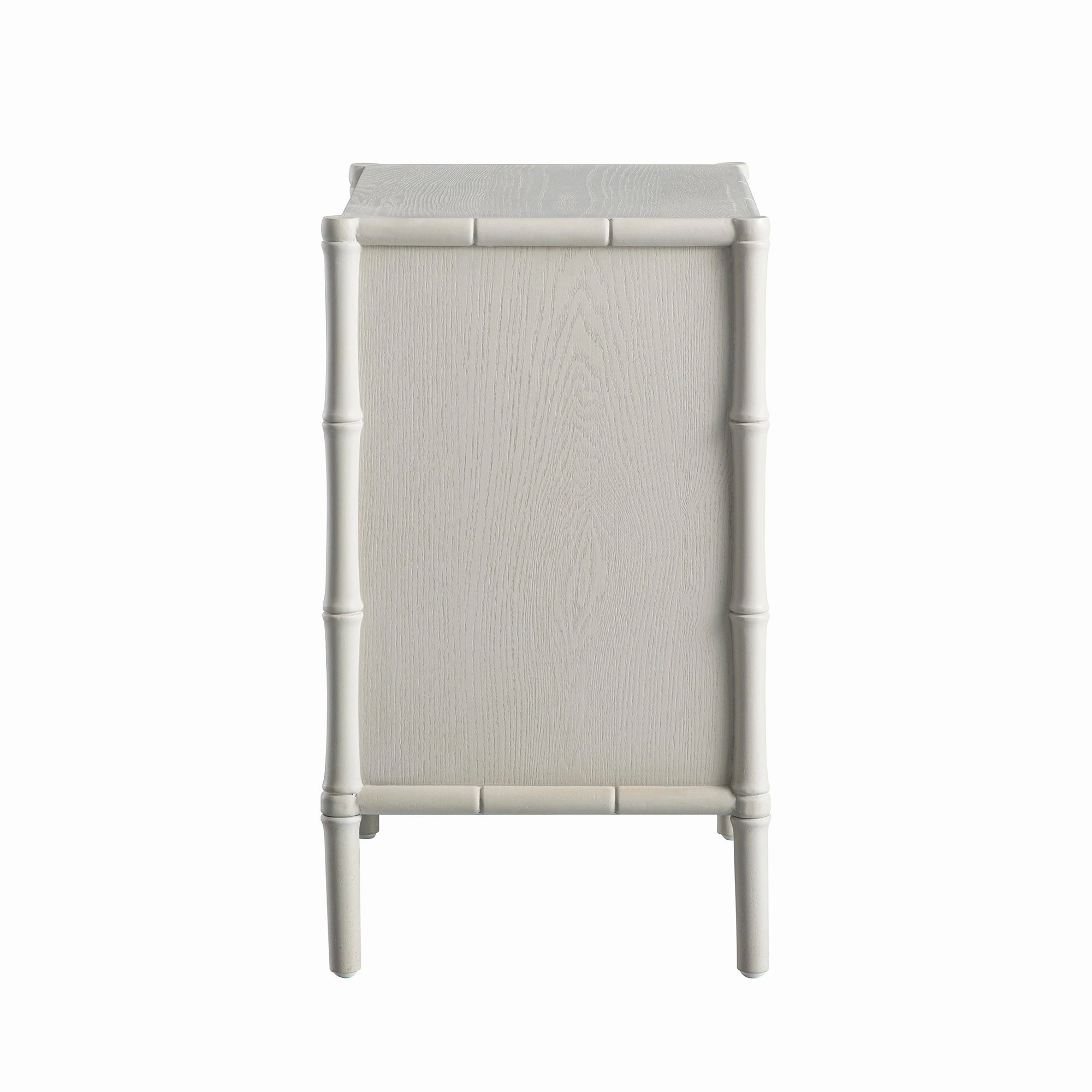 Elstowe Faux Bamboo 3-Drawer Bedside Table, Shaded White