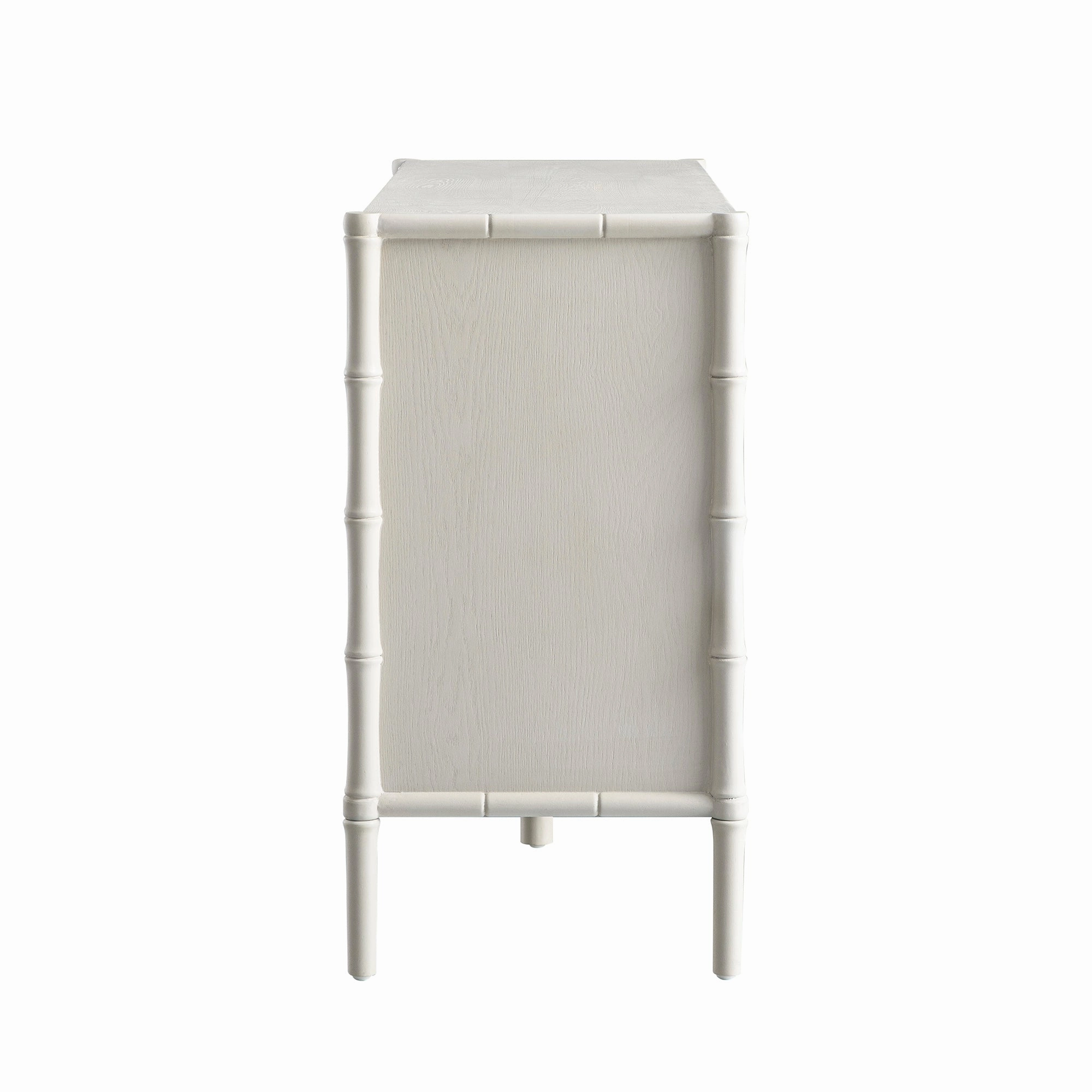 Elstowe Faux Bamboo 6-Drawer Chest, Shaded White