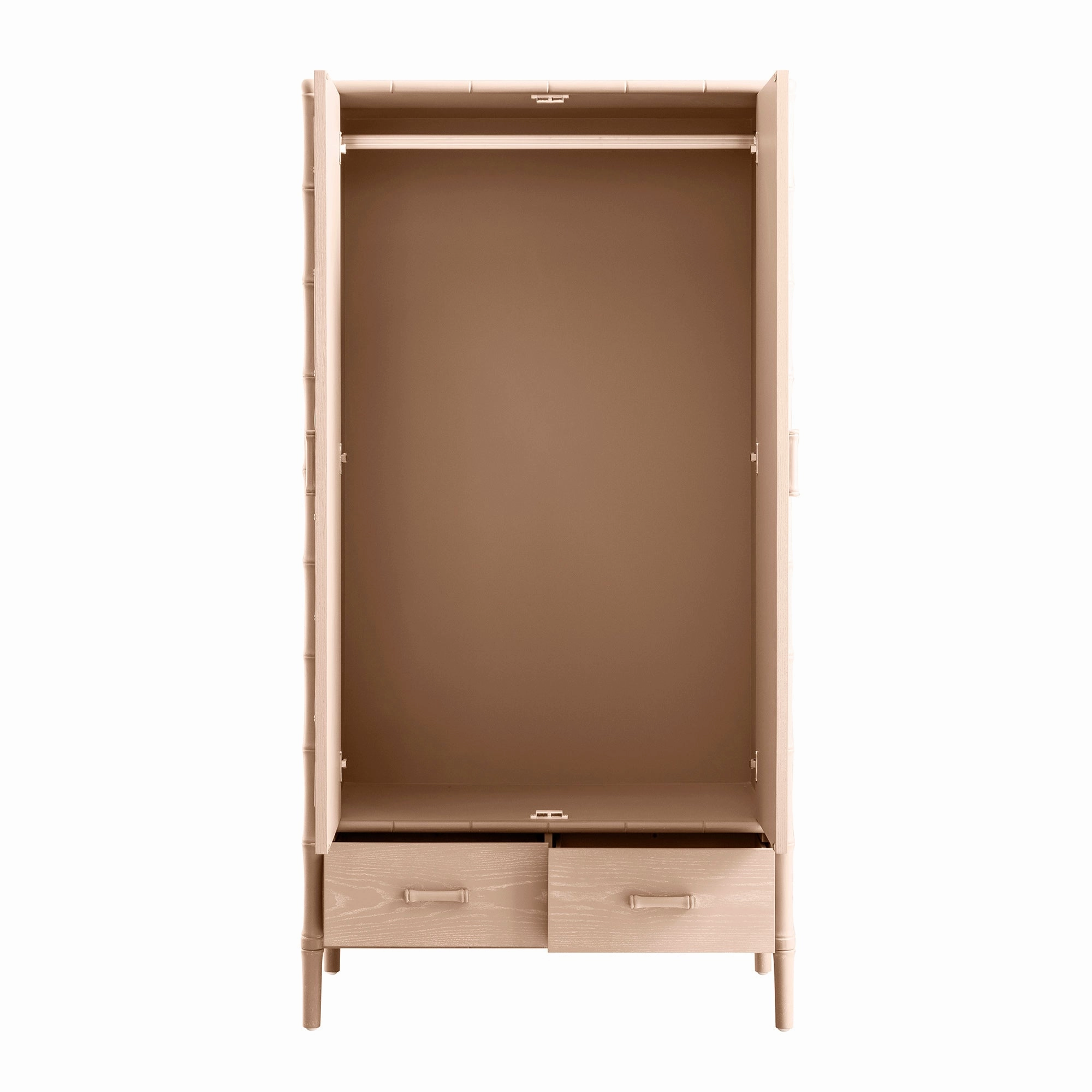 Elstowe Faux Bamboo Double Wardrobe, Nude Pink
