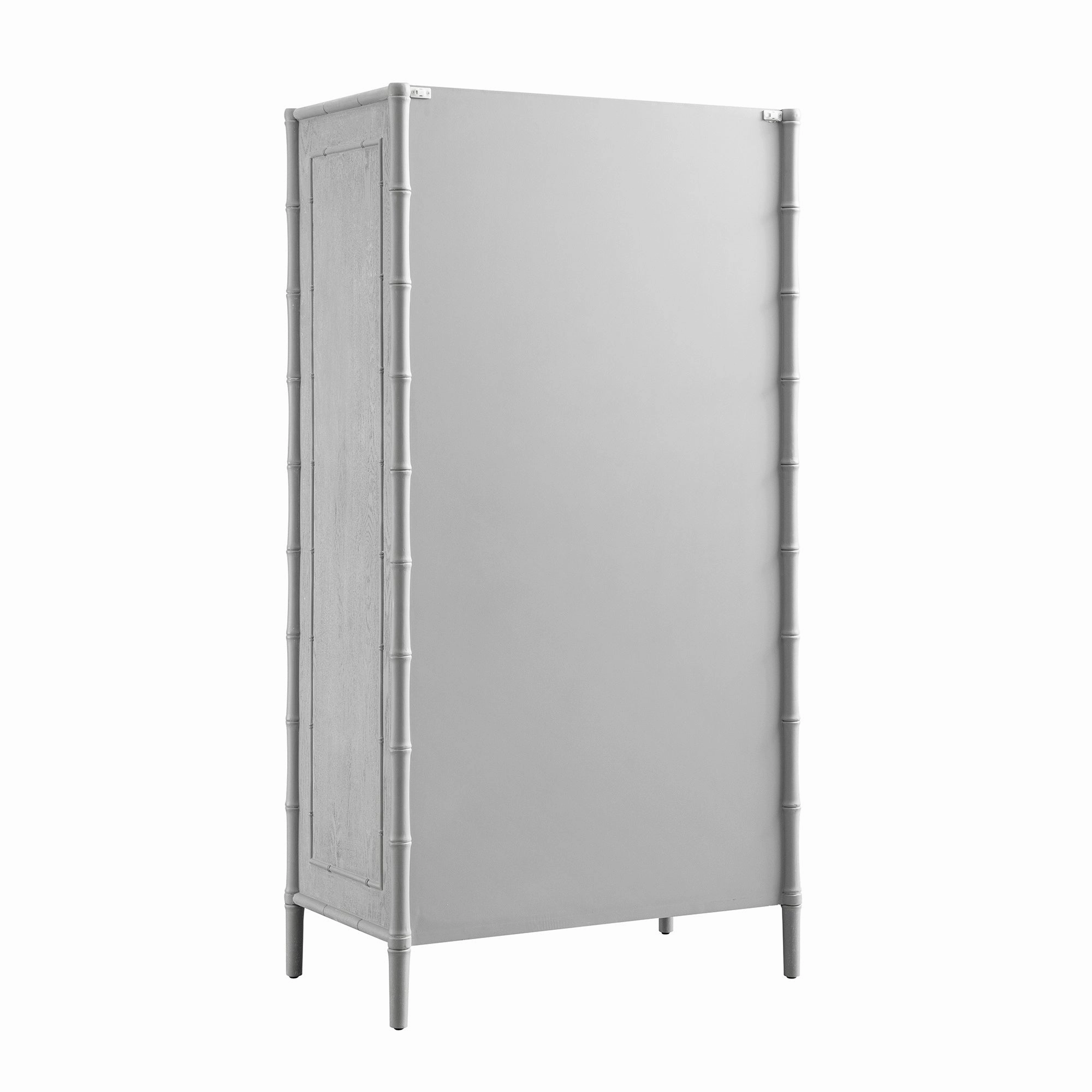 Elstowe Faux Bamboo Double Wardrobe, Warm Grey