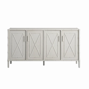 Elstowe Faux Bamboo Large Sideboard, Shaded White