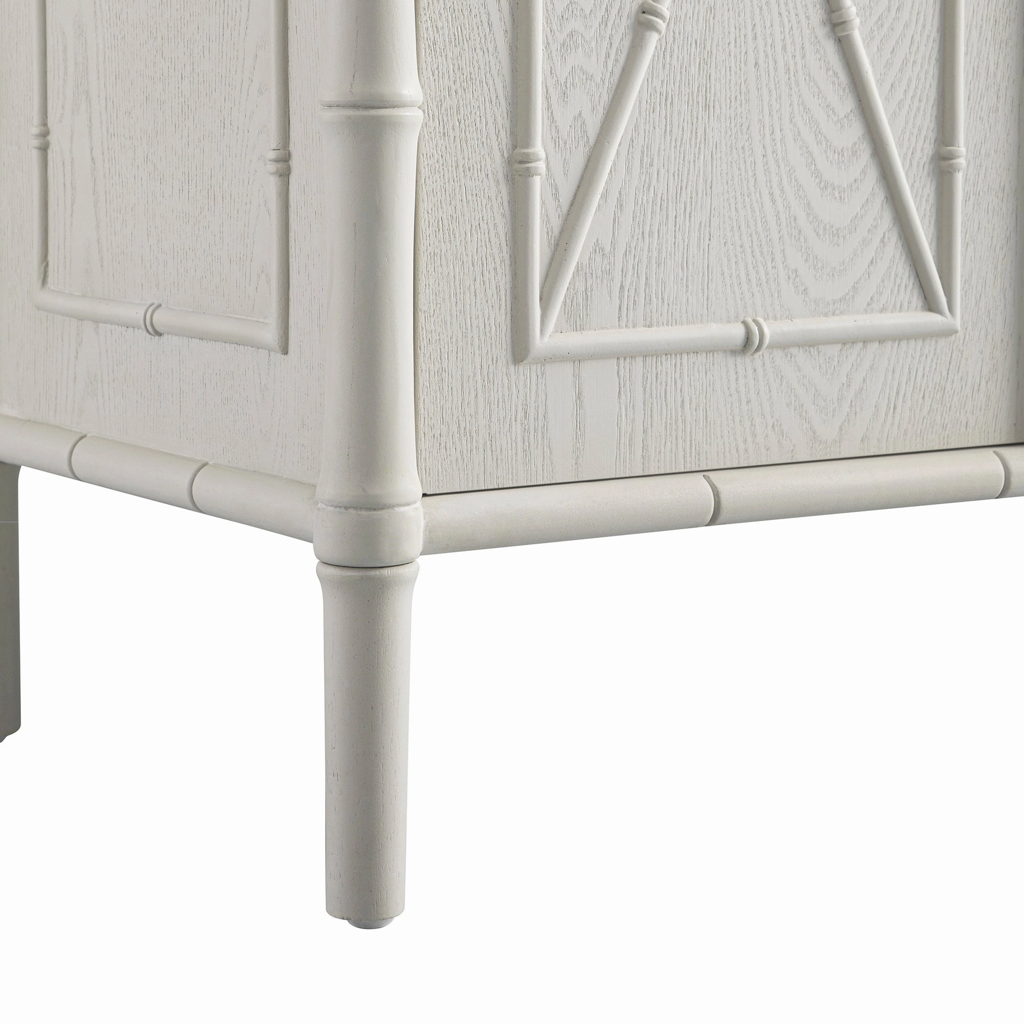 Elstowe Faux Bamboo Large Sideboard, Shaded White