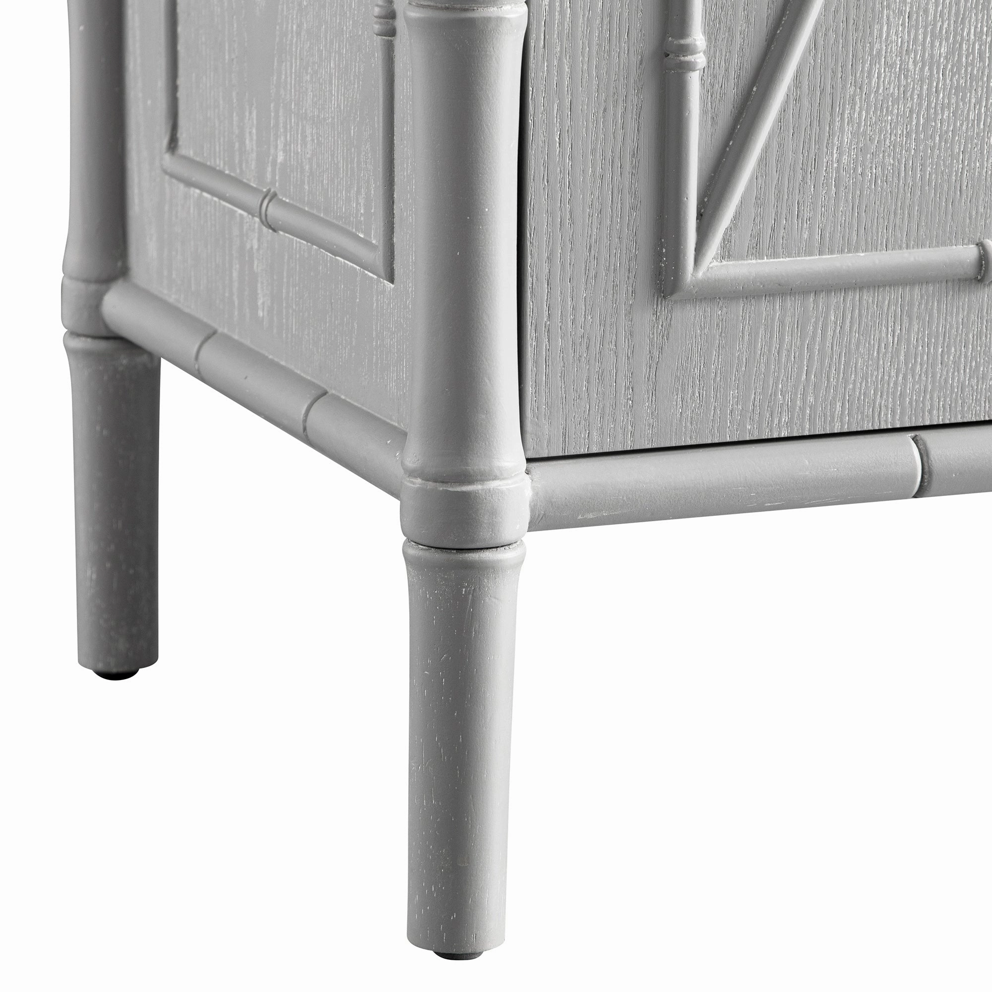 Elstowe Faux Bamboo Large Sideboard, Warm Grey