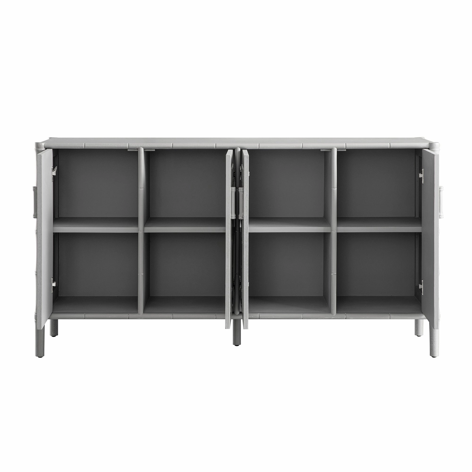 Elstowe Faux Bamboo Large Sideboard, Warm Grey