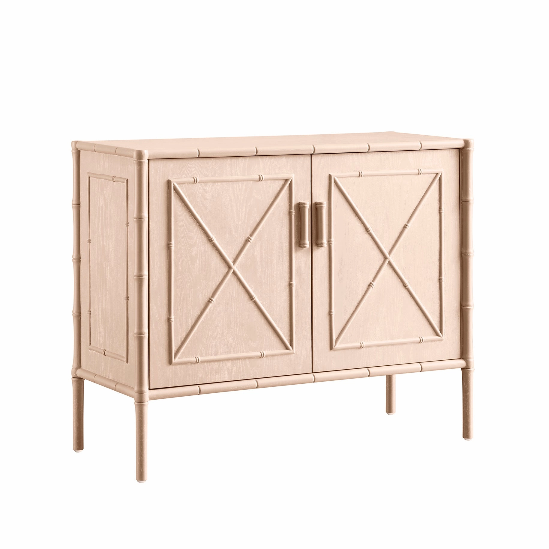 Elstowe Faux Bamboo Small Sideboard, Nude Pink
