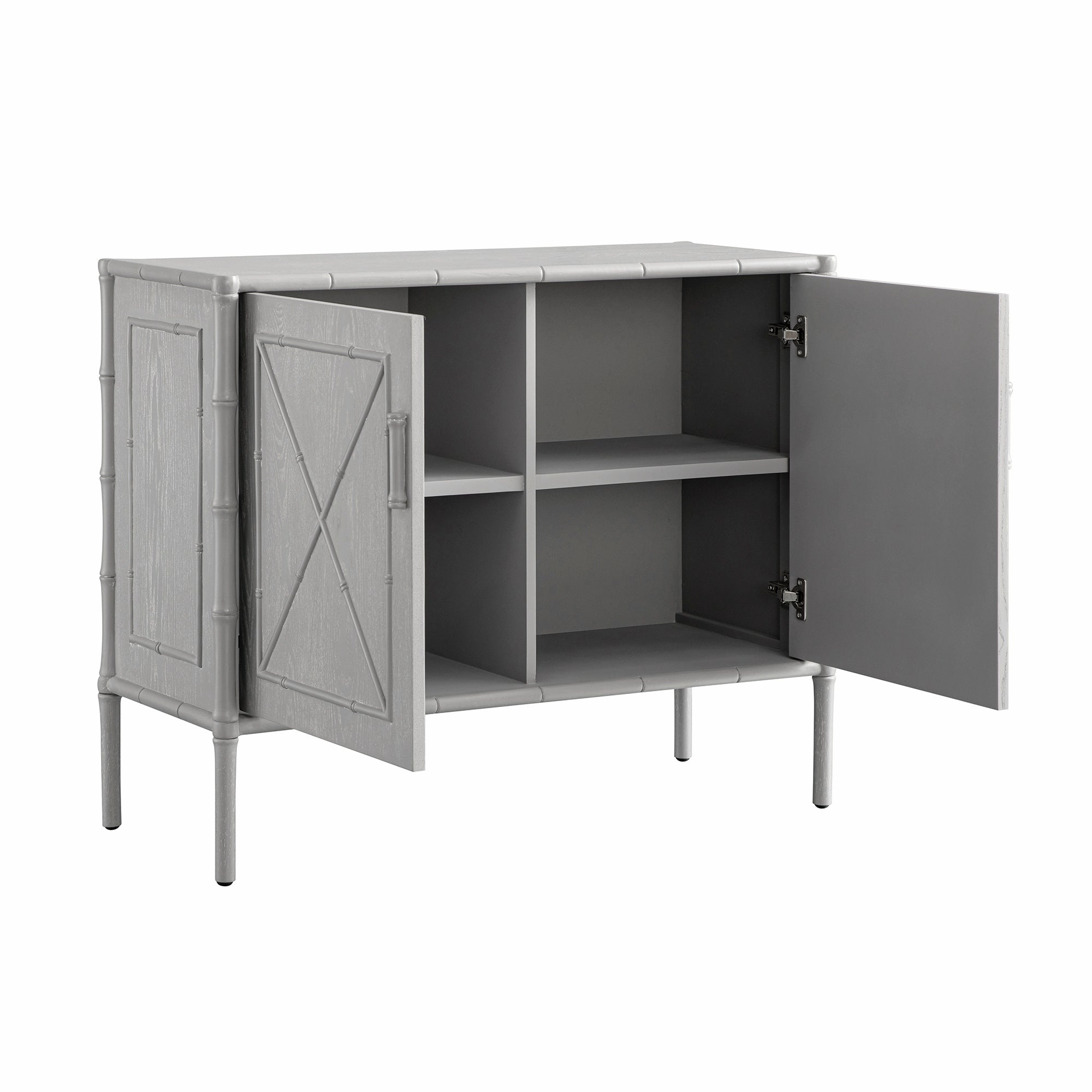 Elstowe Faux Bamboo Small Sideboard, Warm Grey