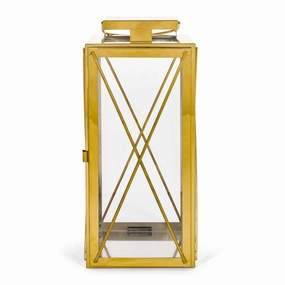 Elwick 14" Modern Stainless Steel Lantern outdoor party decor, BBQ set