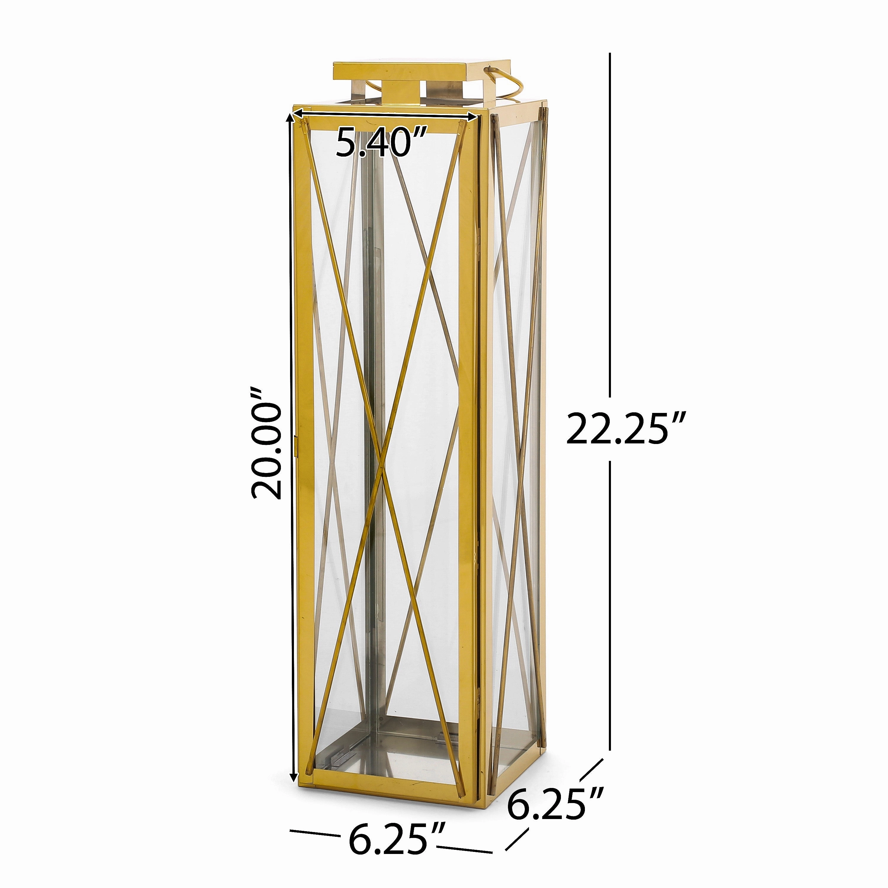 Elwick 22" Modern Stainless Steel Lantern