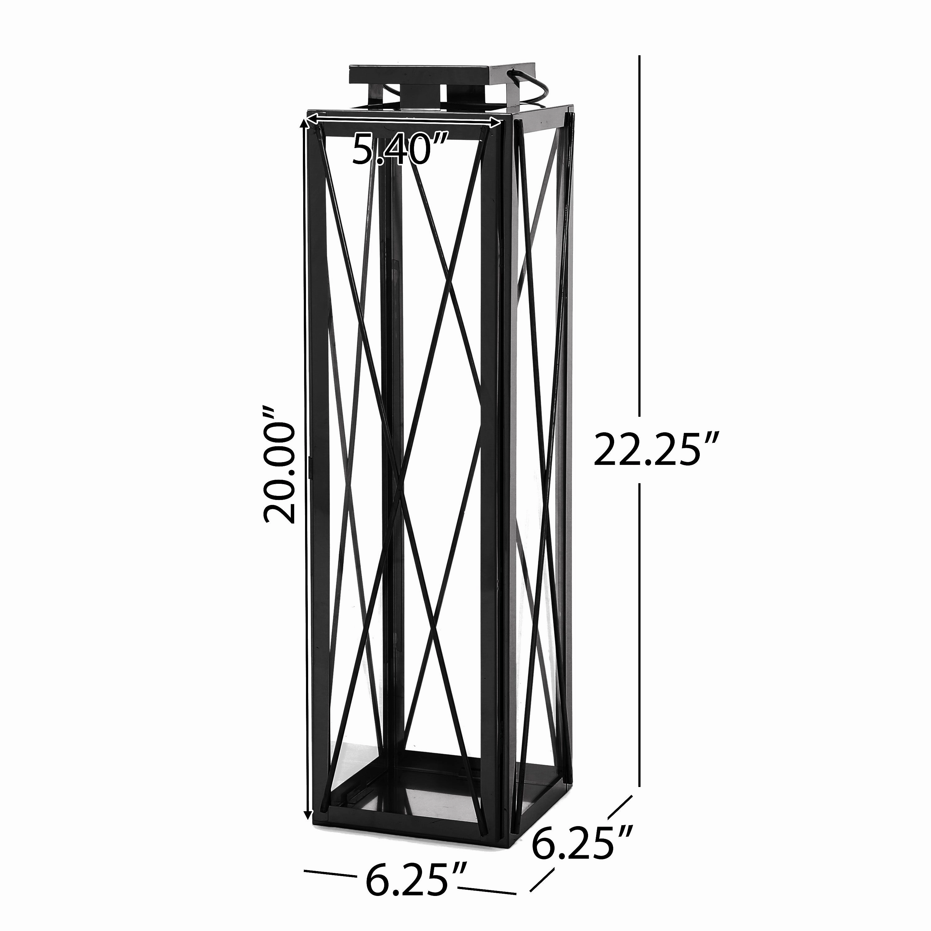 Elwick 22" Modern Stainless Steel Lantern