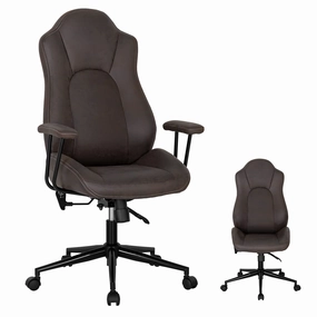 Ergonomic Leathaire Task Chair with Comfortable Padded Seat & Detachable Armrests office supplies, stationery