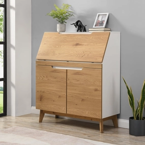 Ernest Writing Bureau in White & Oak Colour
