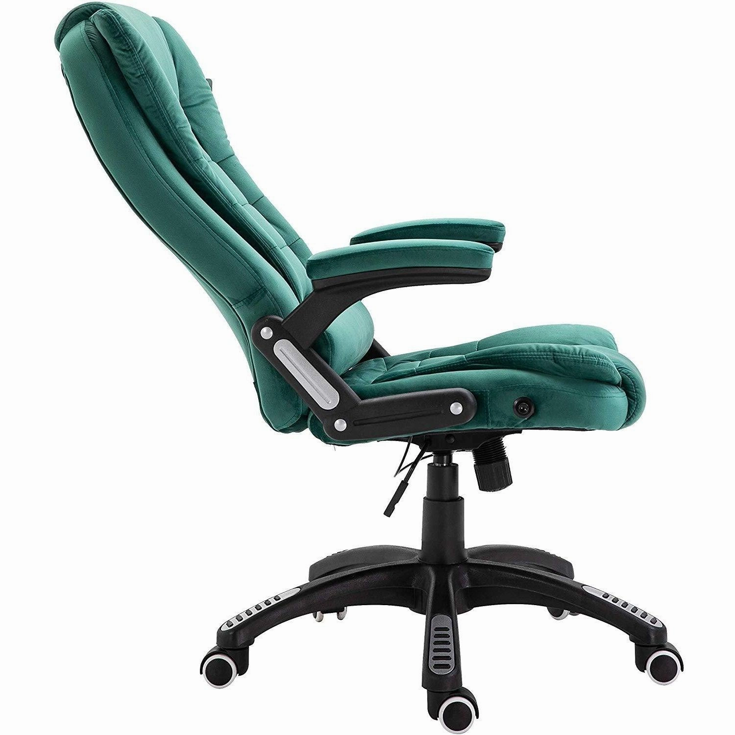 Executive Recline Extra Padded Office Chair Standard, MO17 Green Velvet
