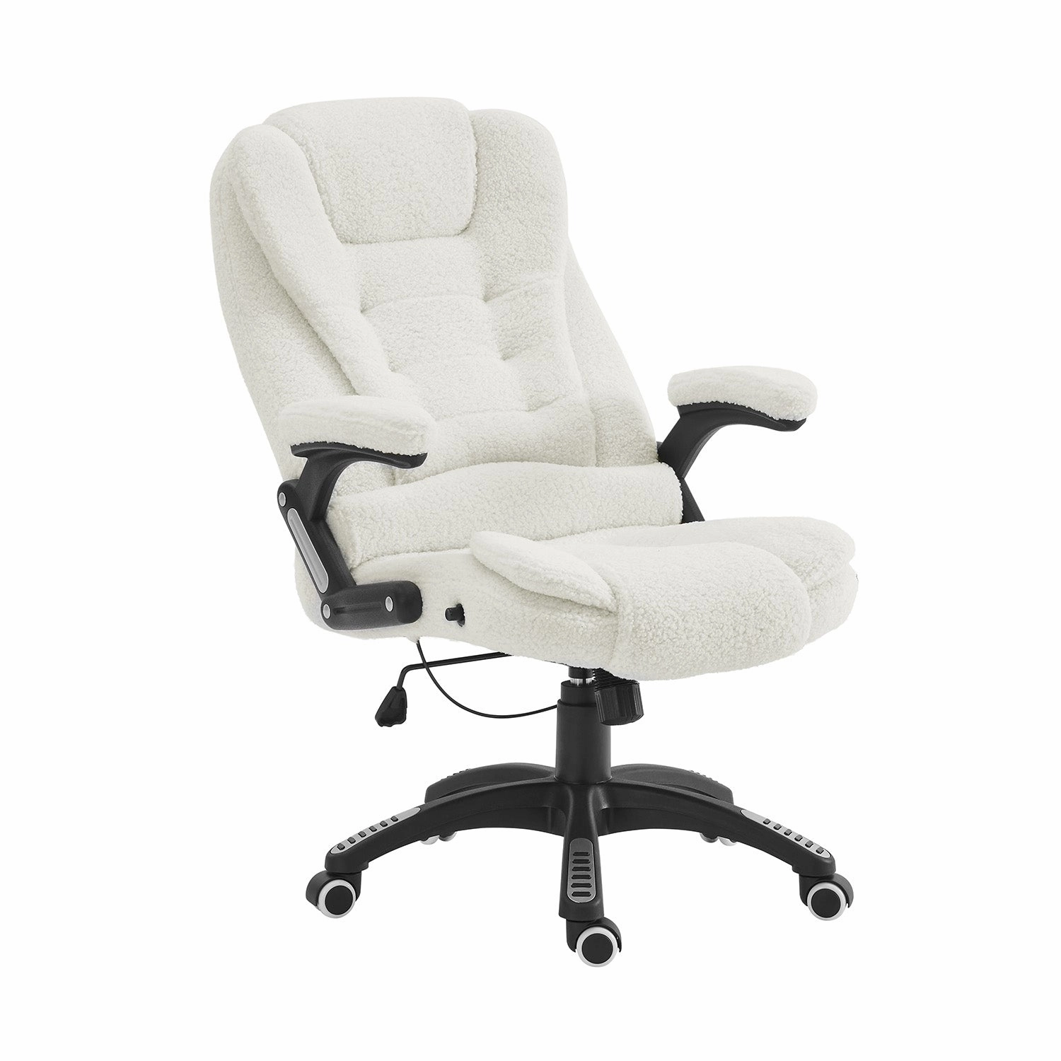 Executive Recline Extra Padded Office Chair Standard, MO17 White Teddy