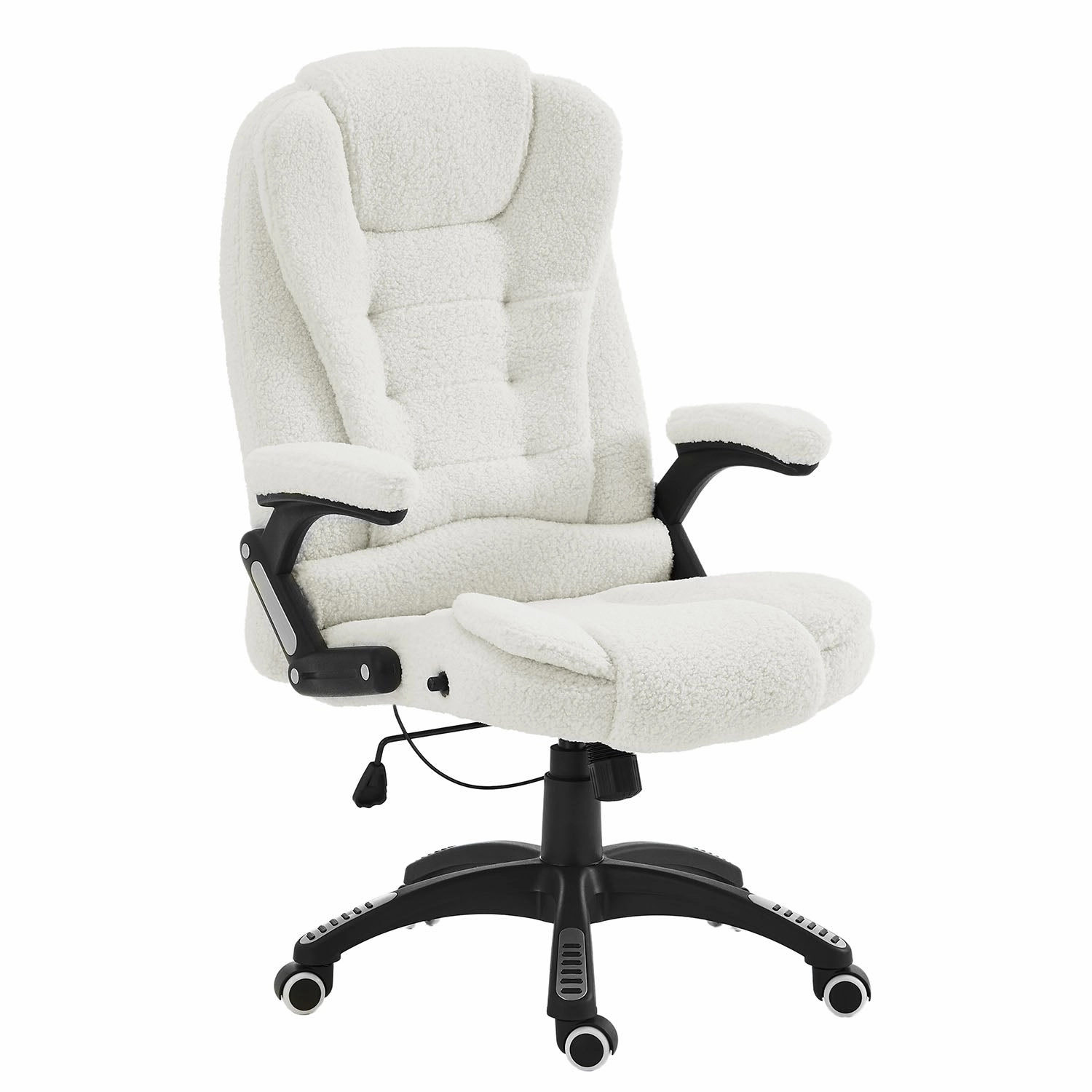 Executive Recline Extra Padded Office Chair Standard, MO17 White Teddy