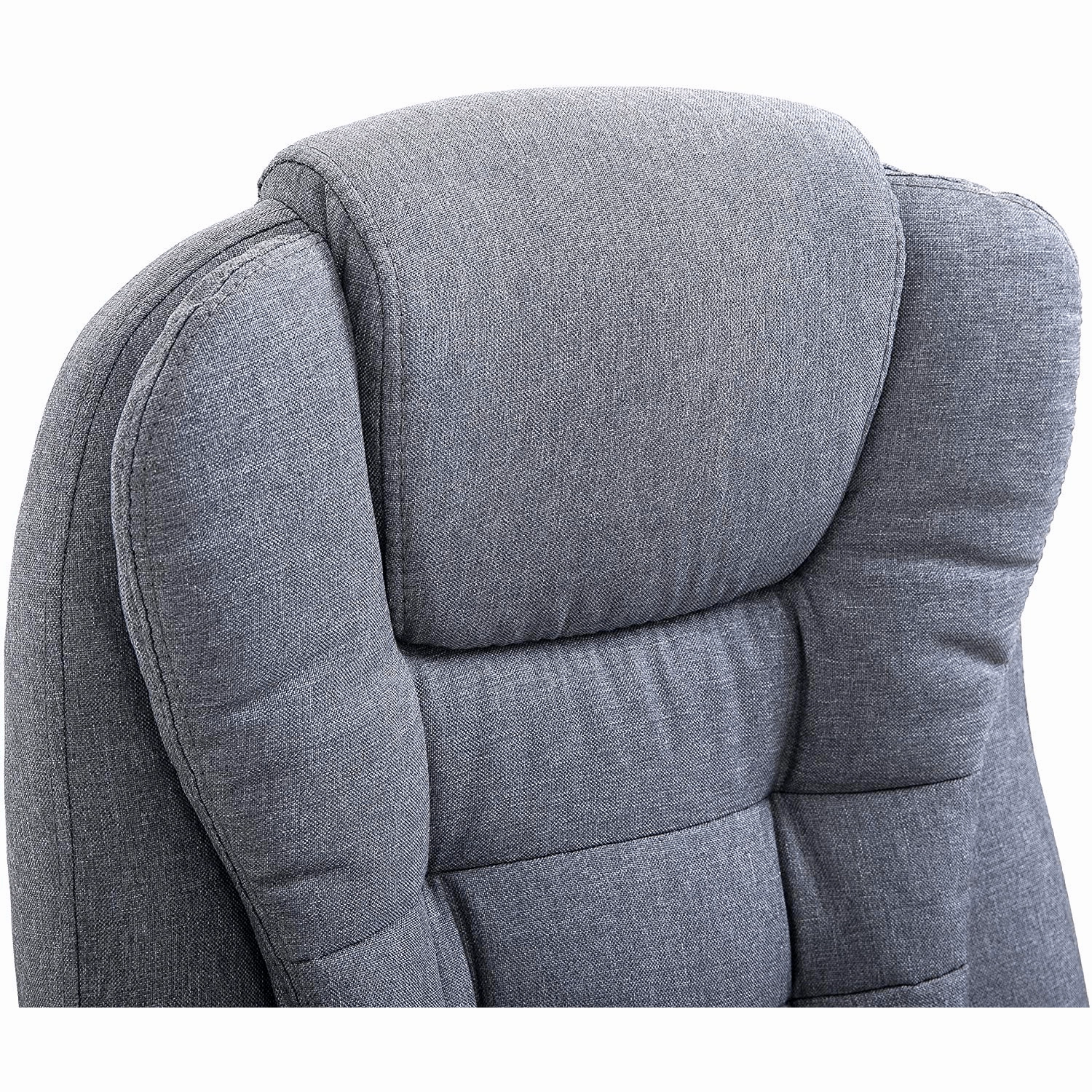 Executive Recline Padded Swivel Office Chair with Vibrating Massage Function, MM17 Grey Fabric