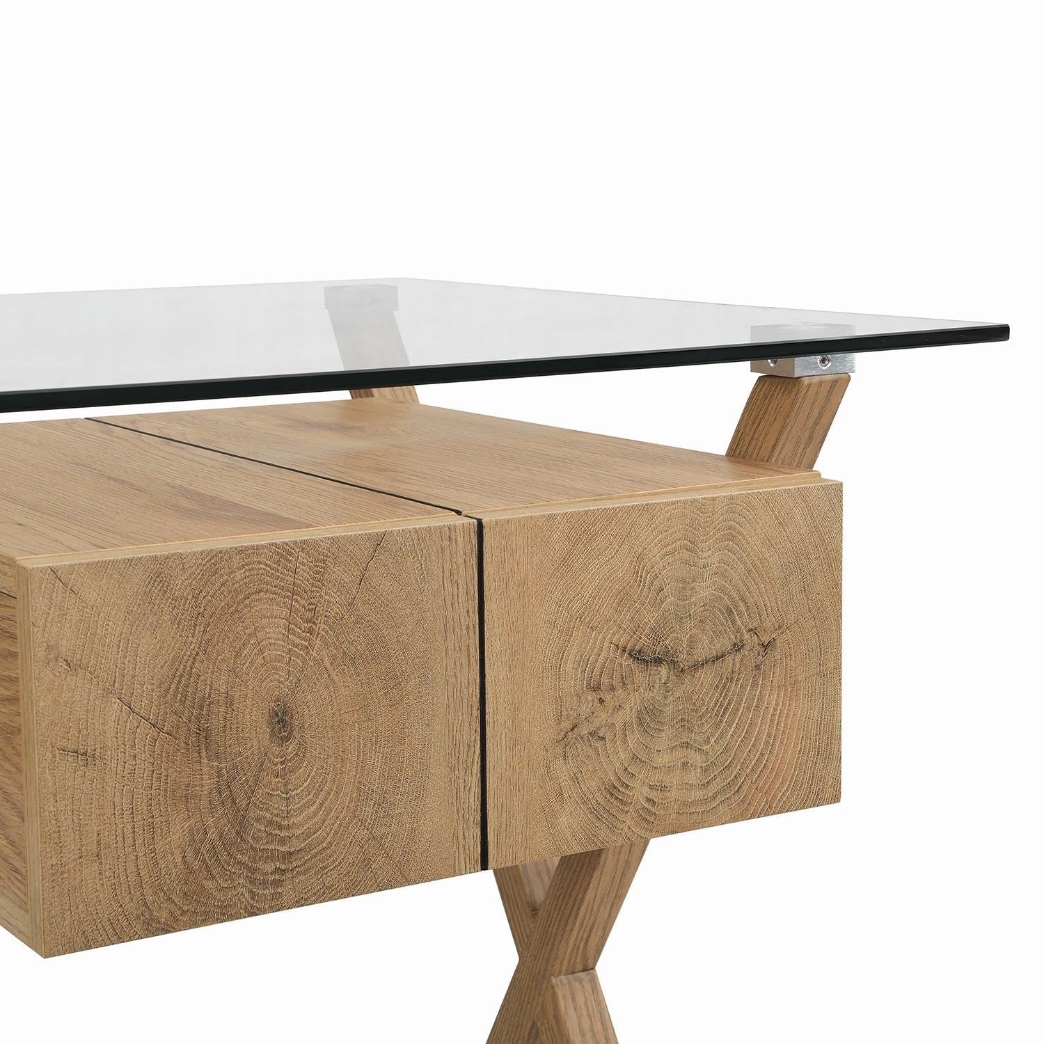 Exton 1-Drawer Glass Desk