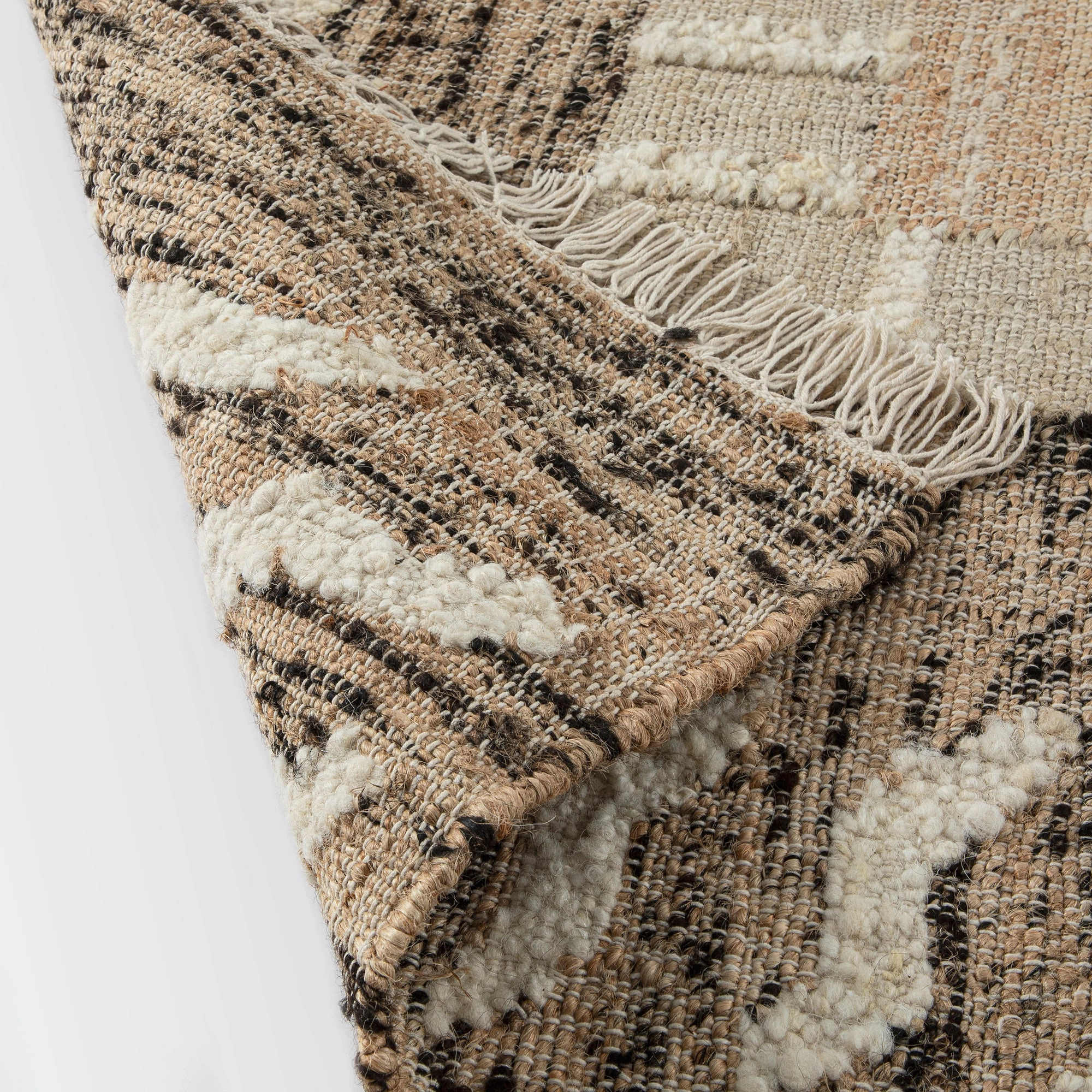 Ezri Border Brown Handwoven Wool & Jute Rug