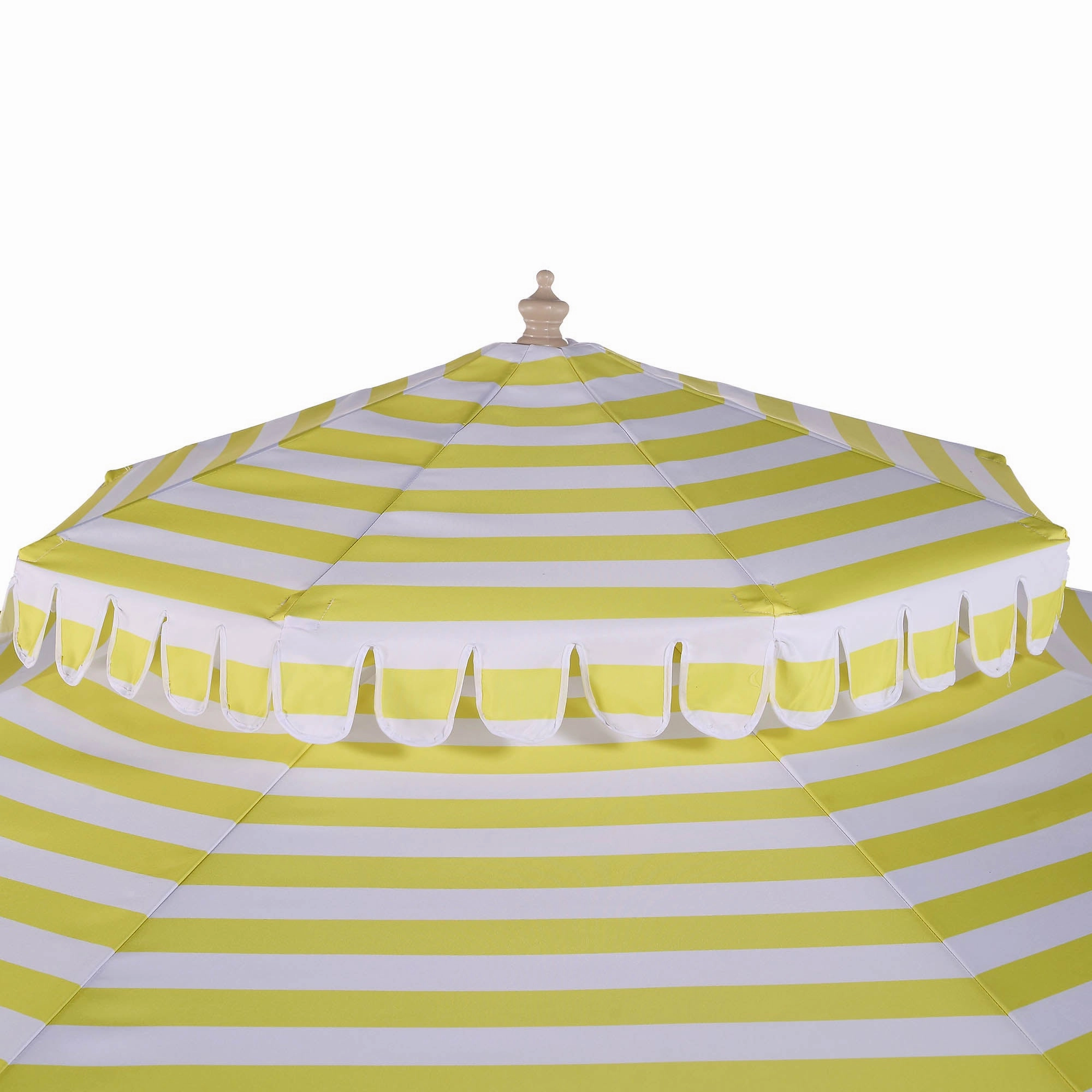 Fabienne Yellow and White Striped 3M Double Top Crank and Tilt Parasol