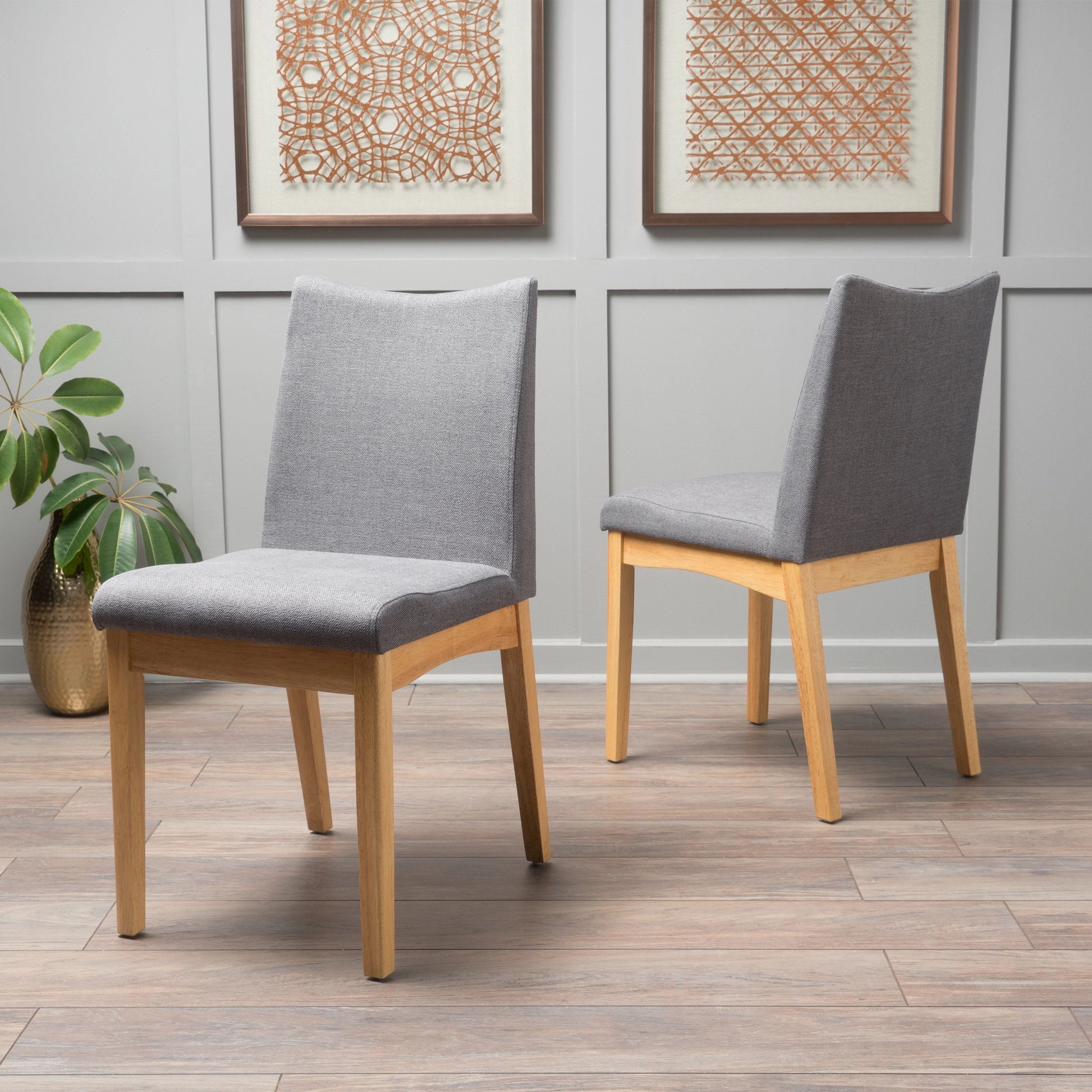 Fabric & Wood Finish Mid-Century Modern Dining Chairs (Set of 2) - NH120003 kitchen accessories, table linens