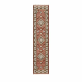 Farah Kilim Traditional Handwoven Wool & Jute Deep Red Runner