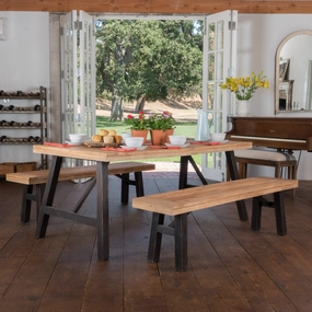 Farmhouse 4 Seater Benches & Table Picnic Dining Set - NH739992 kitchen accessories, table linens