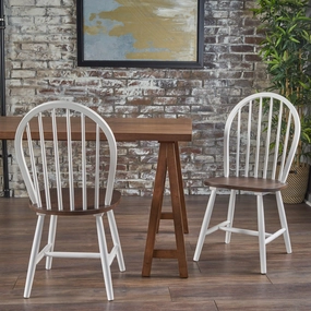 Farmhouse Cottage High Back Spindled Rubberwood Dining Chairs (Set of 2) - NH042203 kitchen accessories, table linens