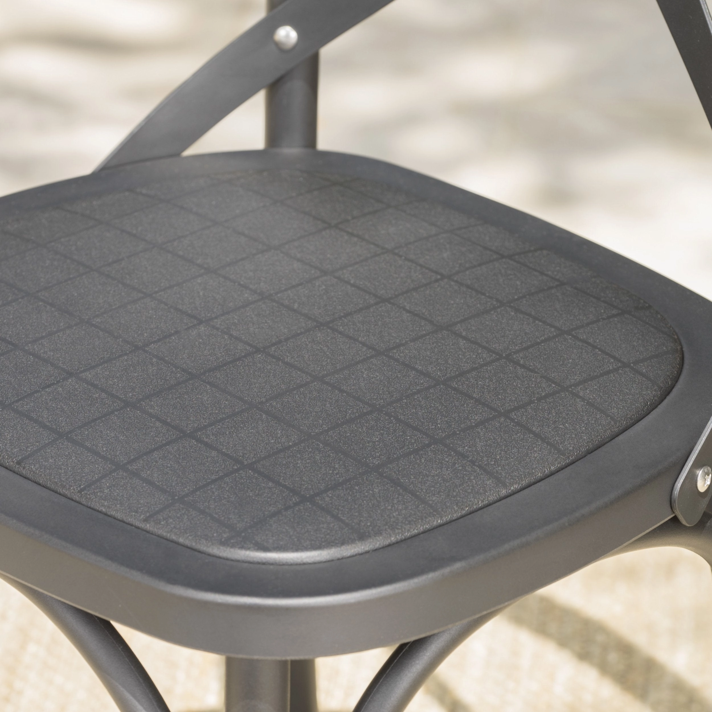 Farmhouse Outdoor X-Back Plastic Nylon Dining Chairs (Set of 2) - NH218103