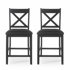 Farmhouse Upholstered Wood Counter Stools, Set of 2 - NH607413 kitchen accessories, table linens