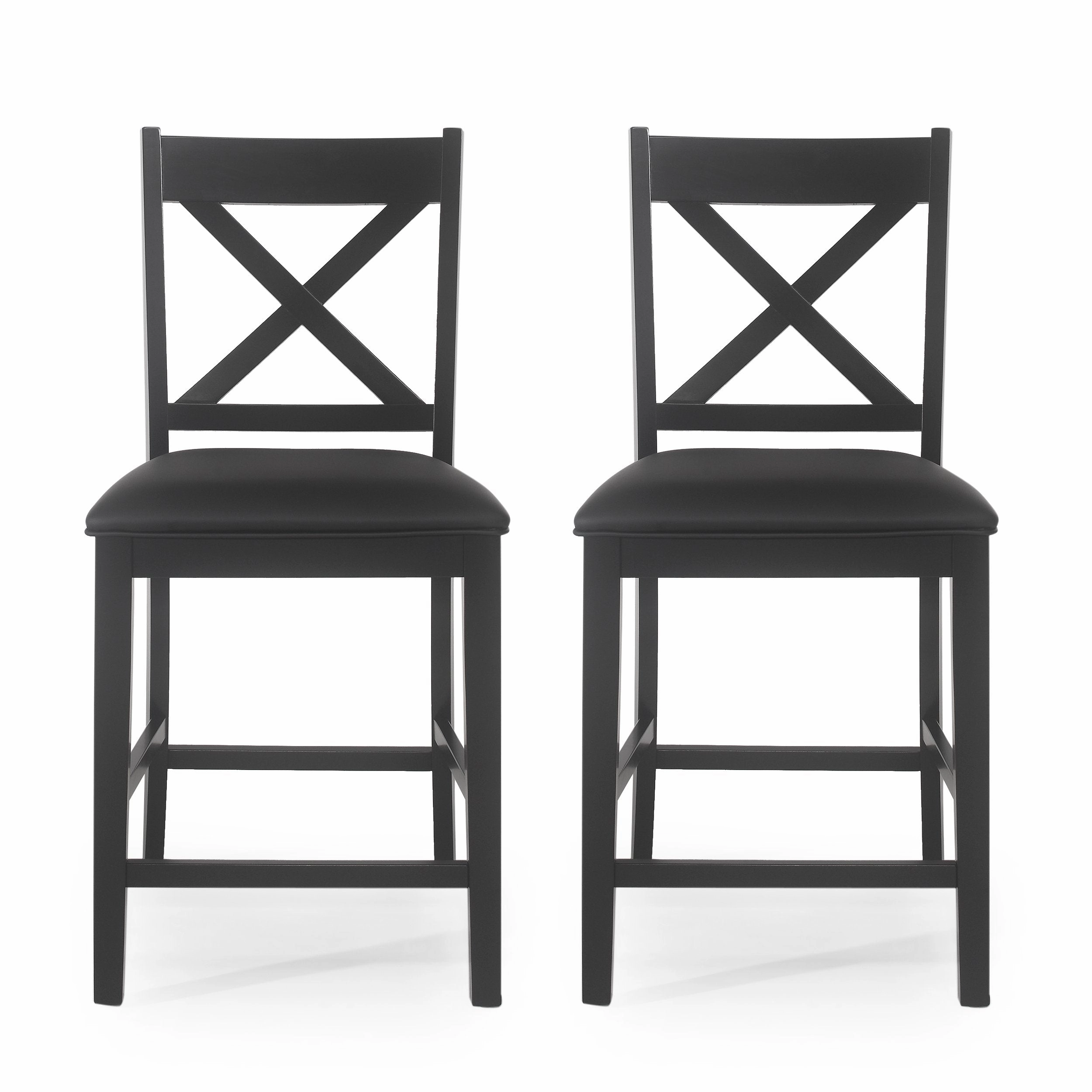 Farmhouse Upholstered Wood Counter Stools, Set of 2 - NH607413 kitchen accessories, table linens