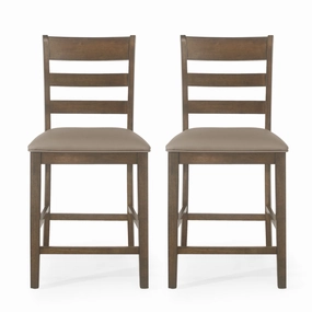 Farmhouse Upholstered Wood Counter Stools, Set of 2 - NH996413 kitchen accessories, table linens