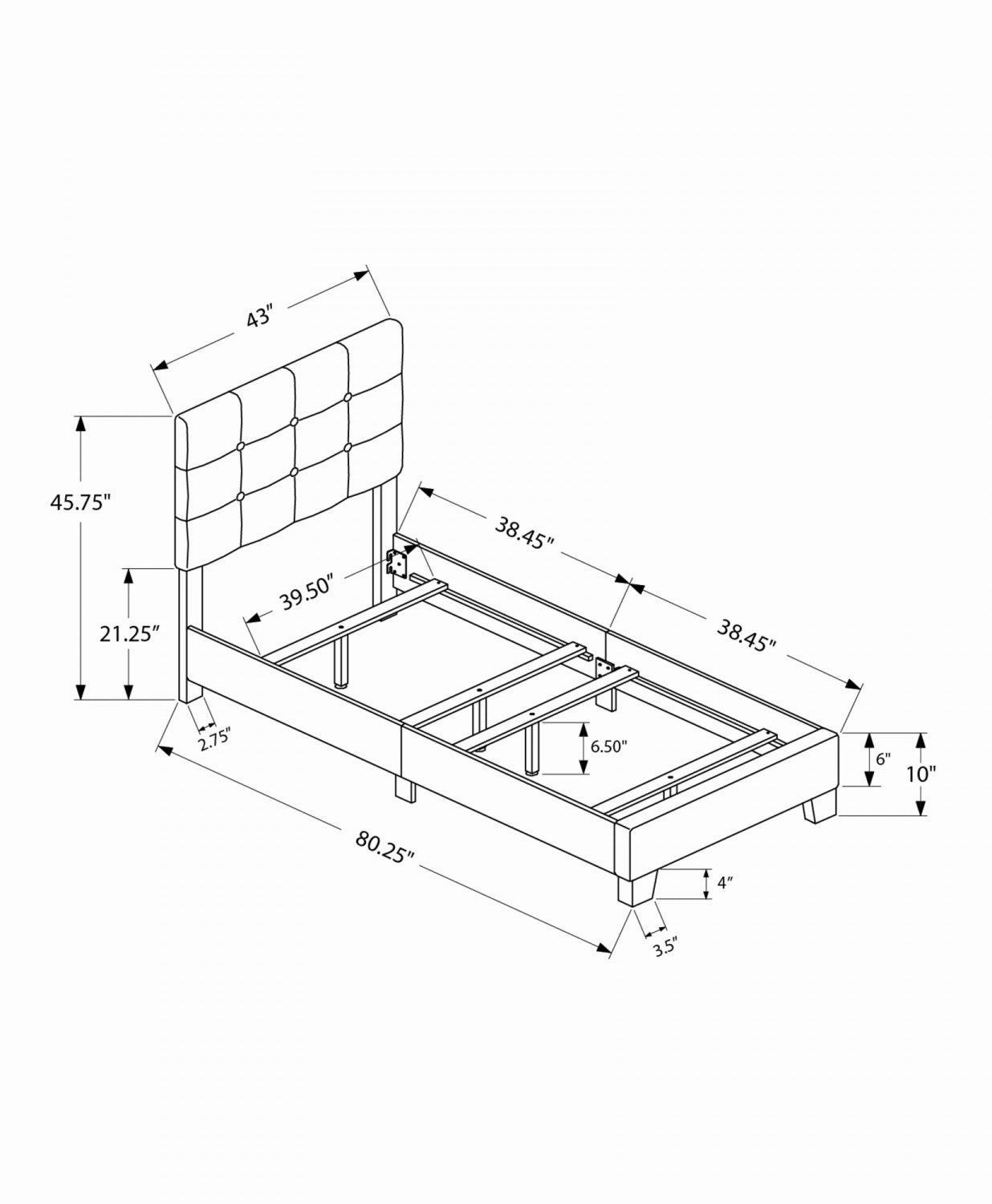 Felicity Twin Bed - Black