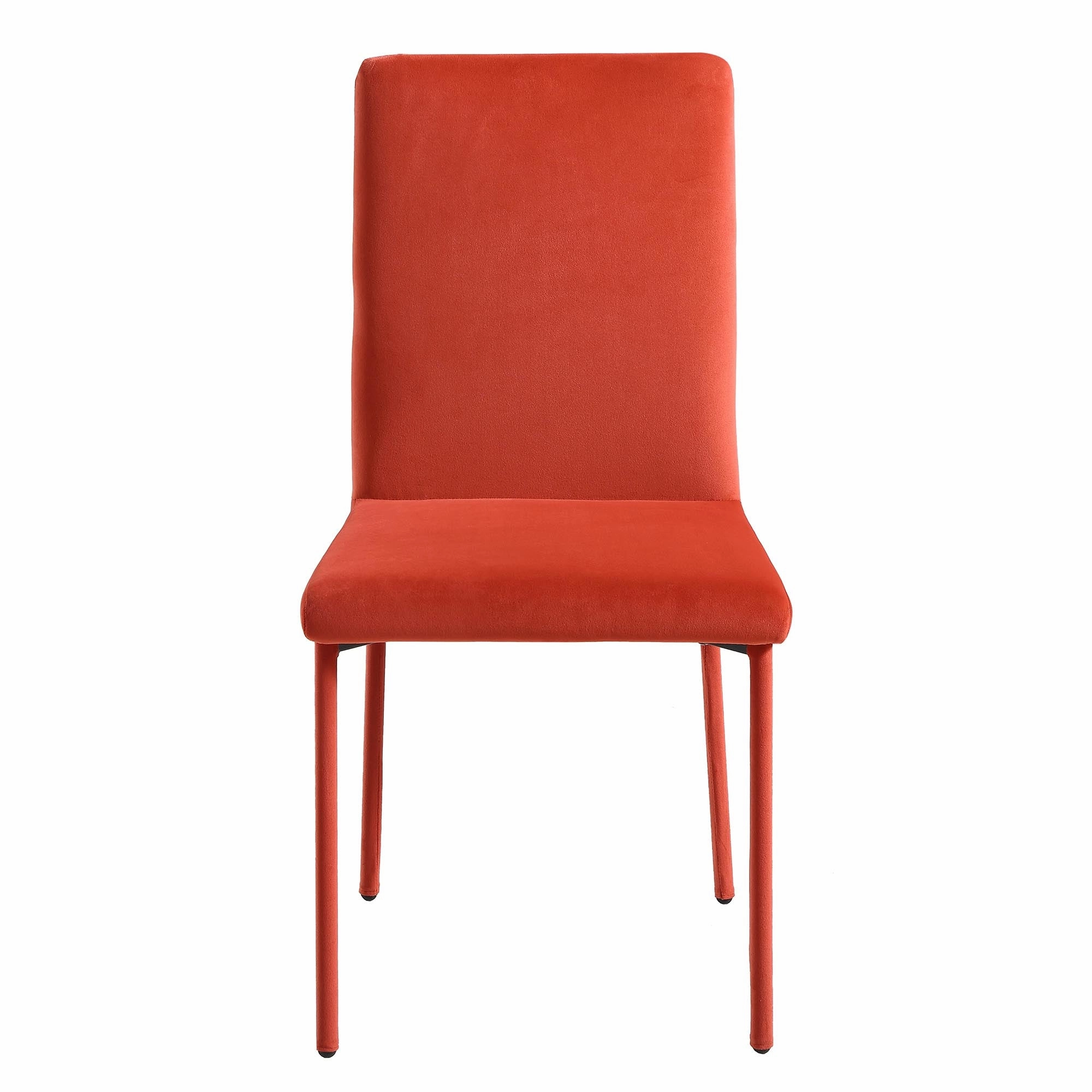 Fernie Set of 2 Ochre Burnt Orange Velvet Dining Chairs with Upholstered Legs