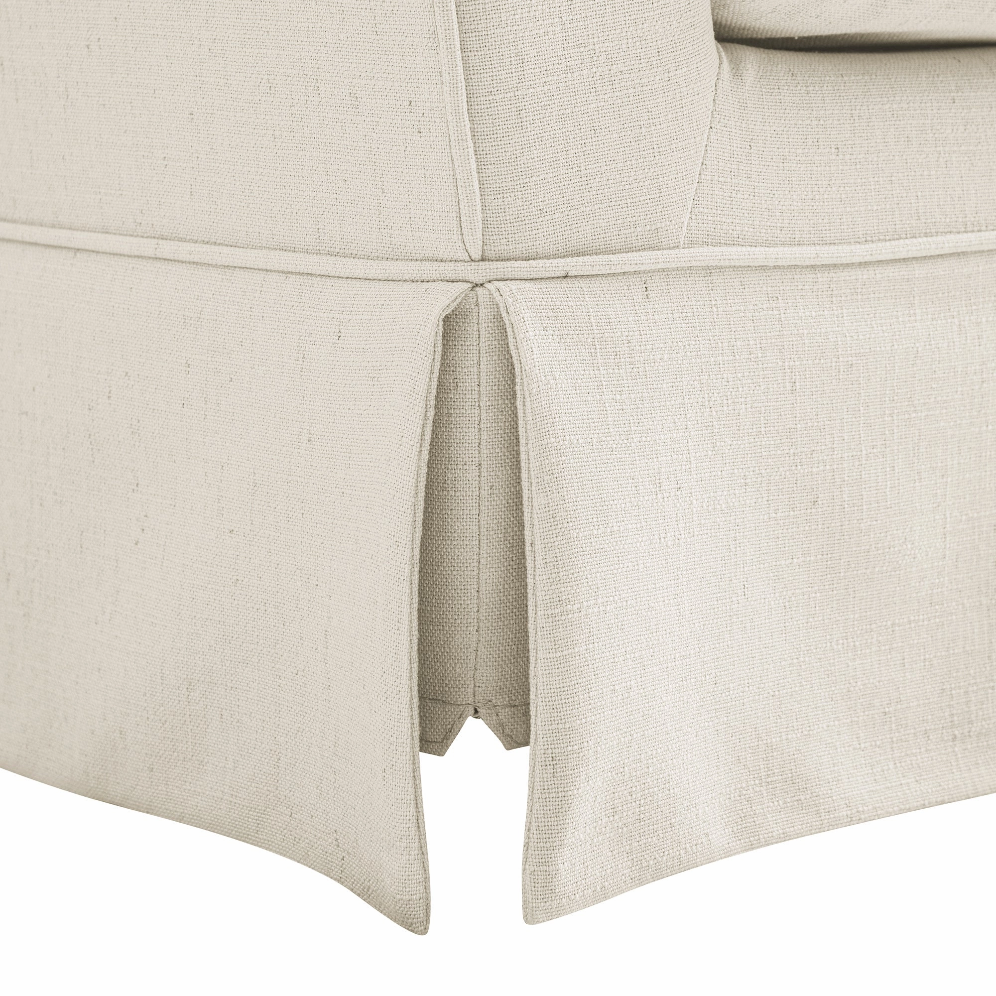 Fitz Skirted 2-Seater Sofa, Oatmeal Linen Blend