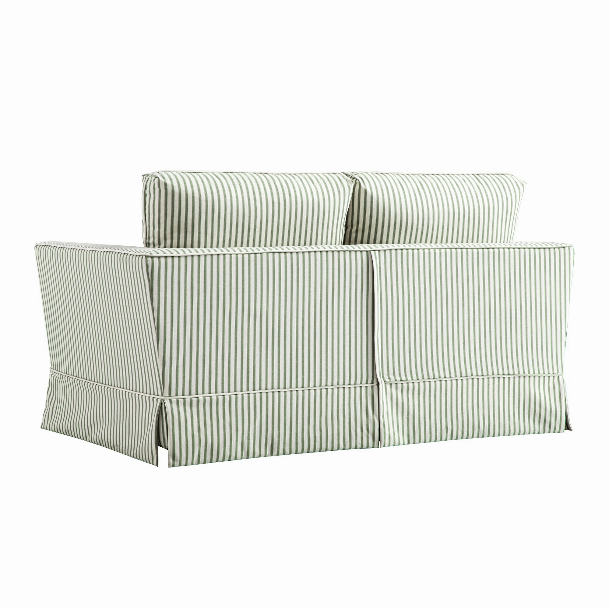 Fitz Skirted 2-Seater Sofa, Sage Striped Linen Blend