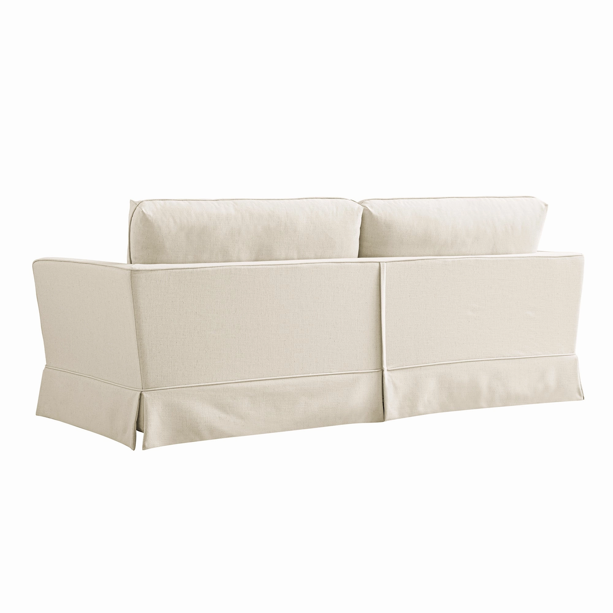 Fitz Skirted Large 3-Seater Sofa, Oatmeal Linen Blend