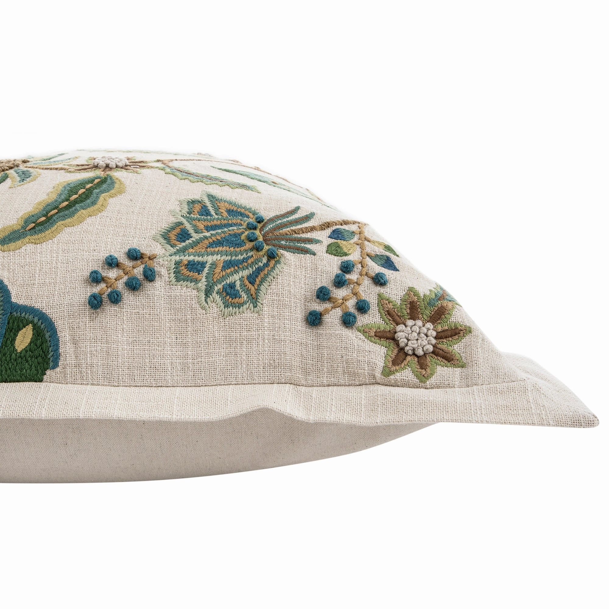 Flora & Fauna Hand Embroidered Jacobean Oasis Cushion