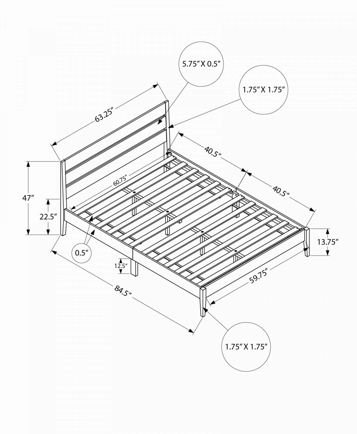 Florence Queen Bed - Walnut