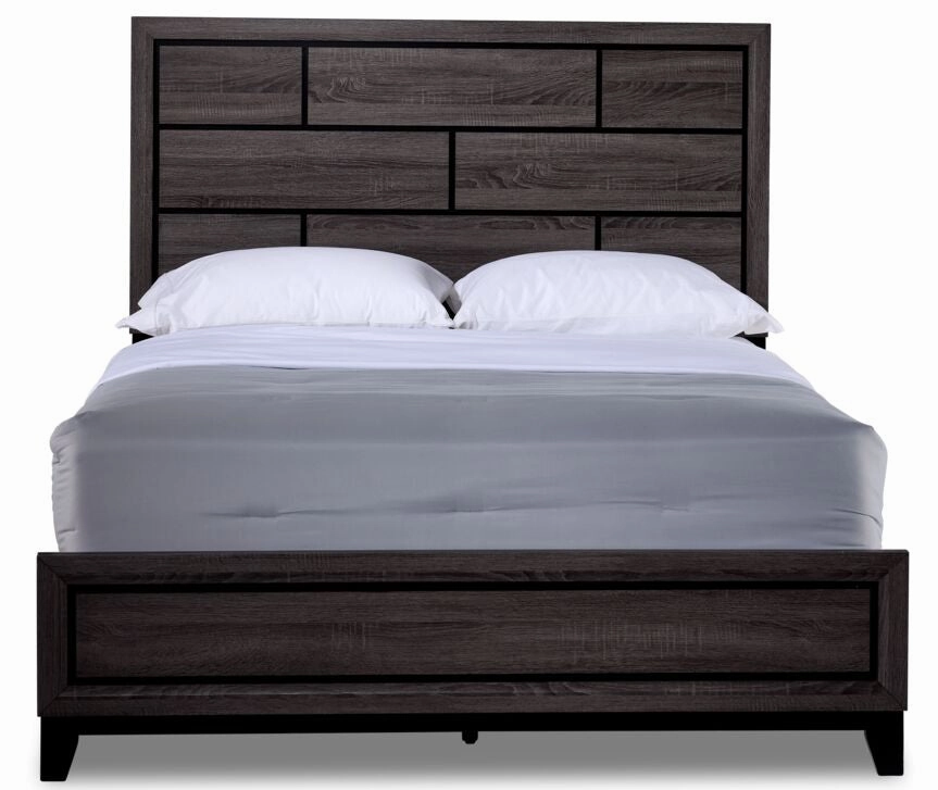 Fog 3-Piece Full Bed - Grey, Black