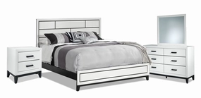 Fog 6-Piece Queen Bedroom Package - White, Black