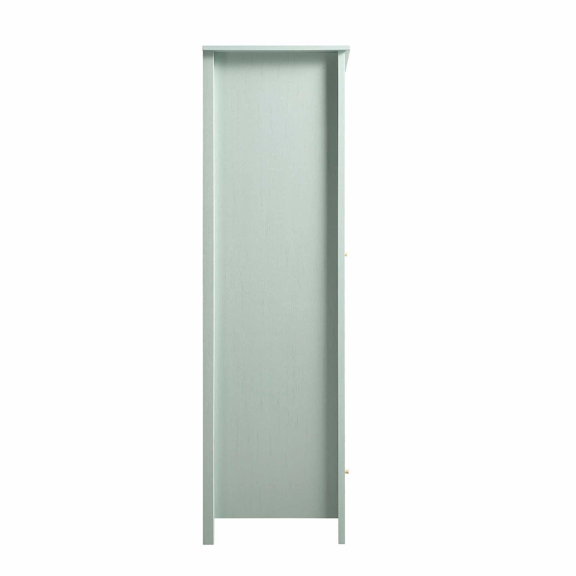 Frances Rattan 4-Door Wardrobe with 2 Drawers, Mint