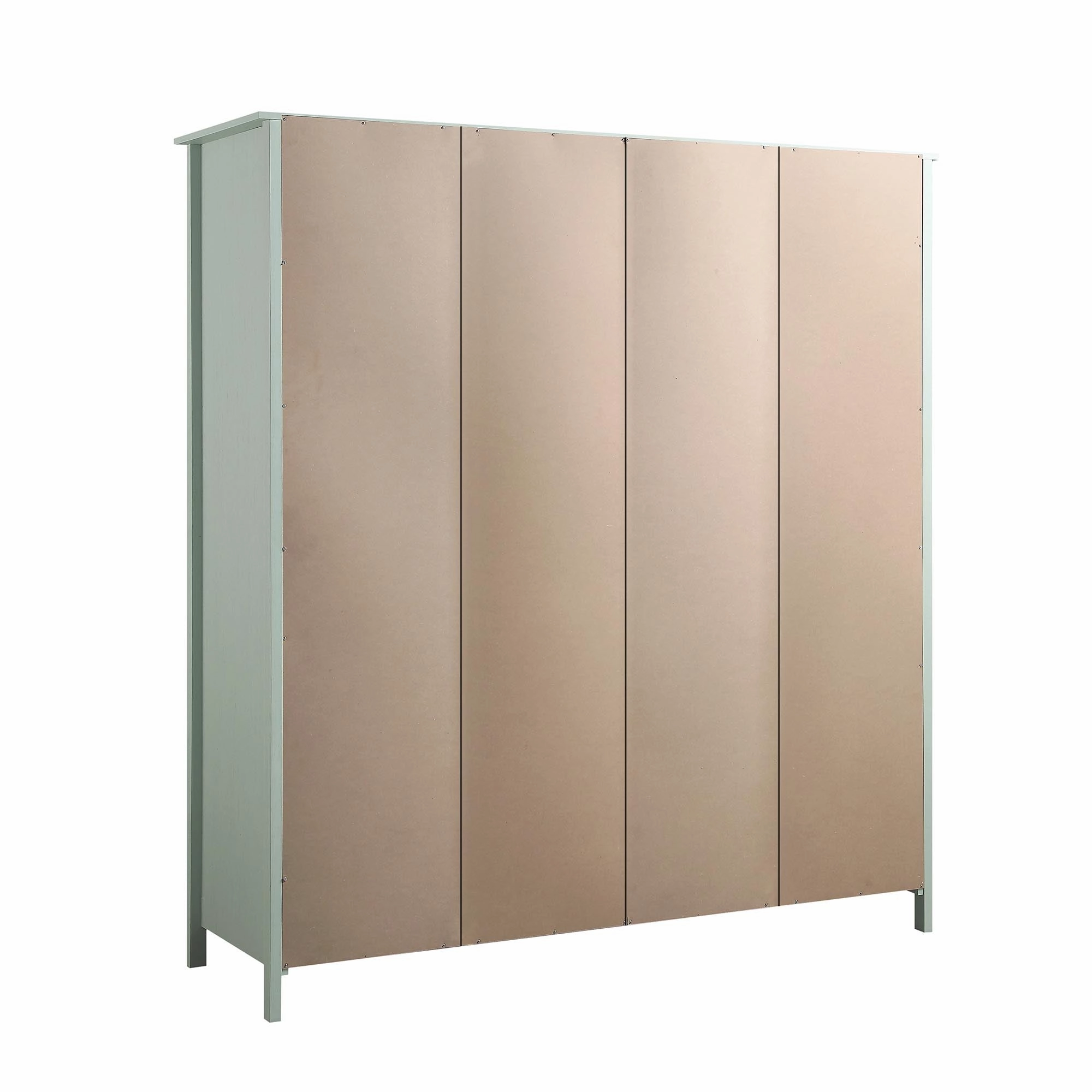 Frances Rattan 4-Door Wardrobe with 2 Drawers, Mint