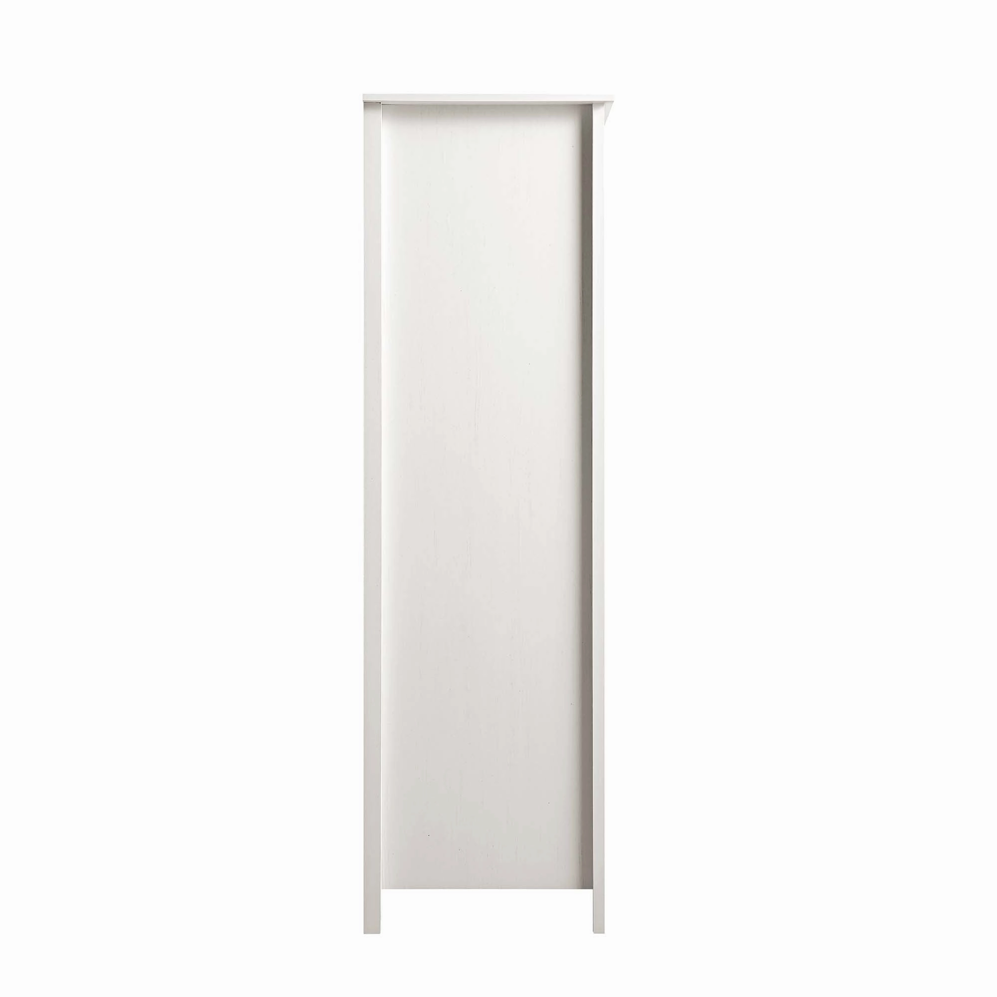 Frances Rattan 4-Door Wardrobe with 2 Drawers, White