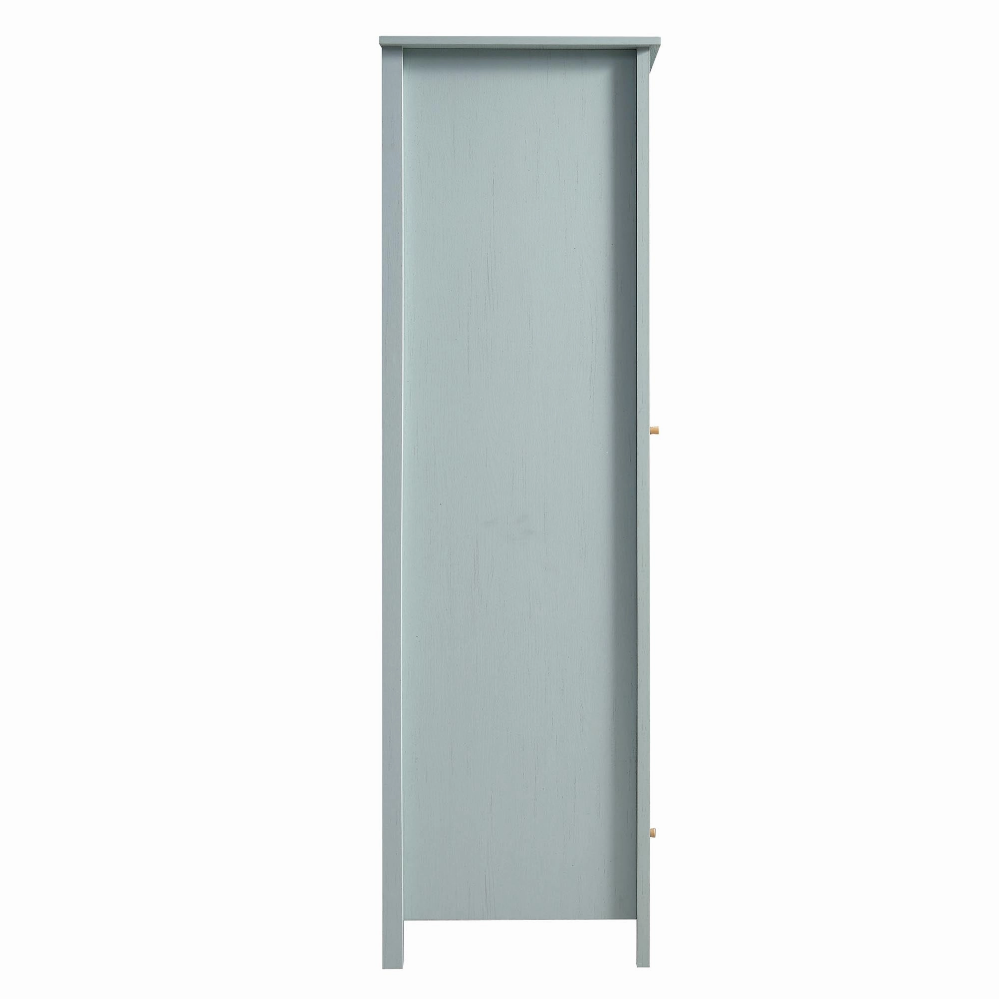 Frances Rattan Double Wardrobe with 1 Drawer, Mint