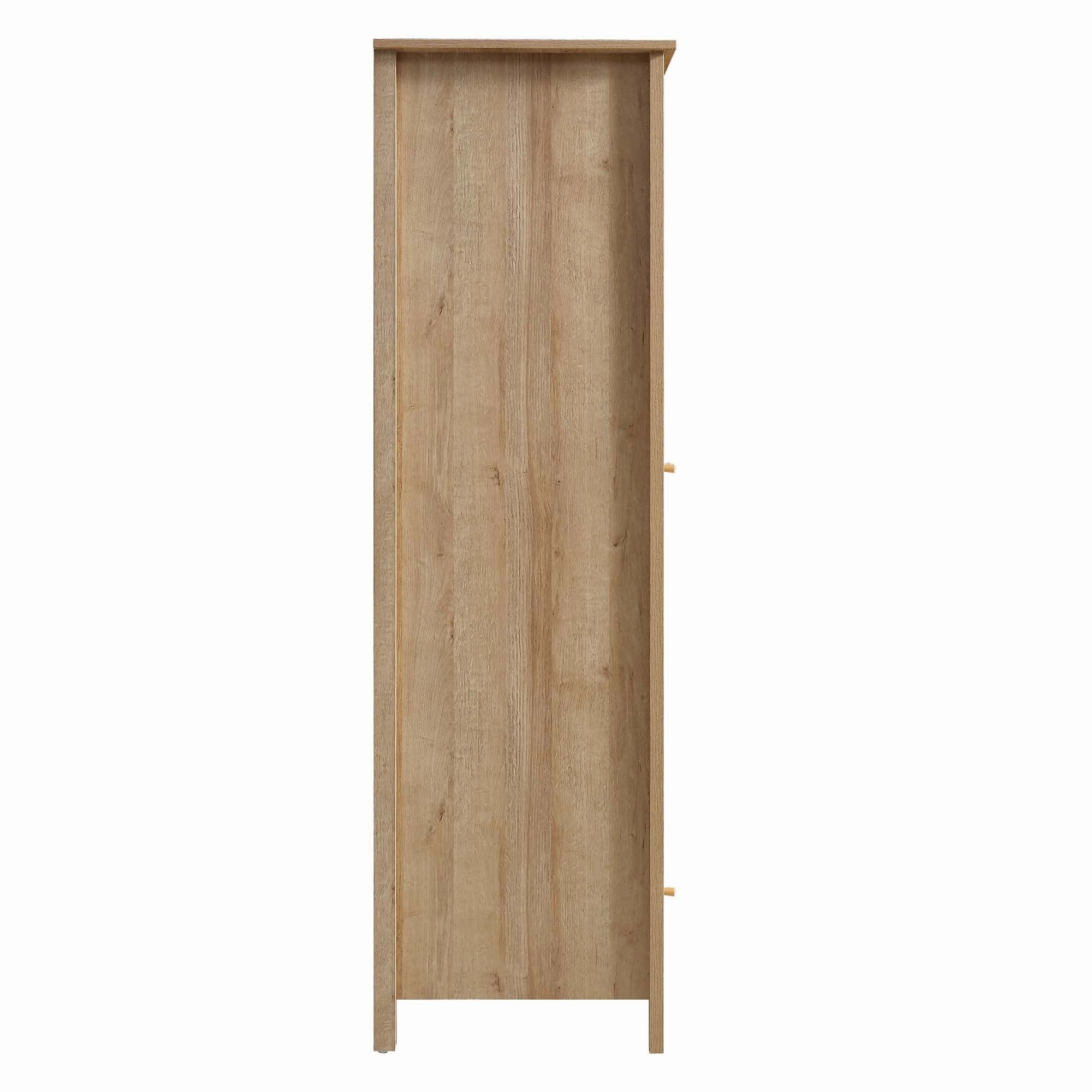 Frances Rattan Double Wardrobe with 1 Drawer, Natural