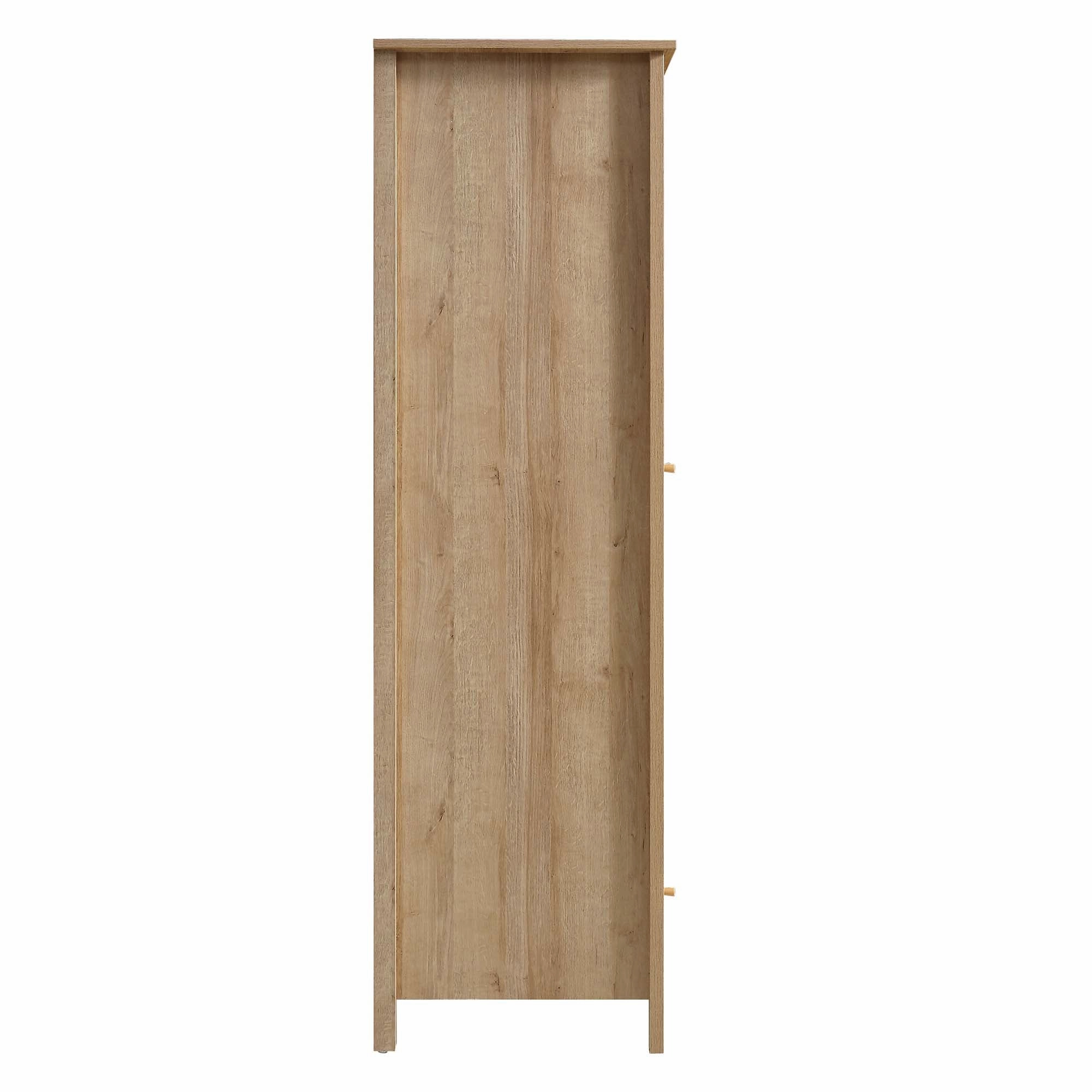 Frances Rattan Double Wardrobe with 1 Drawer, Natural