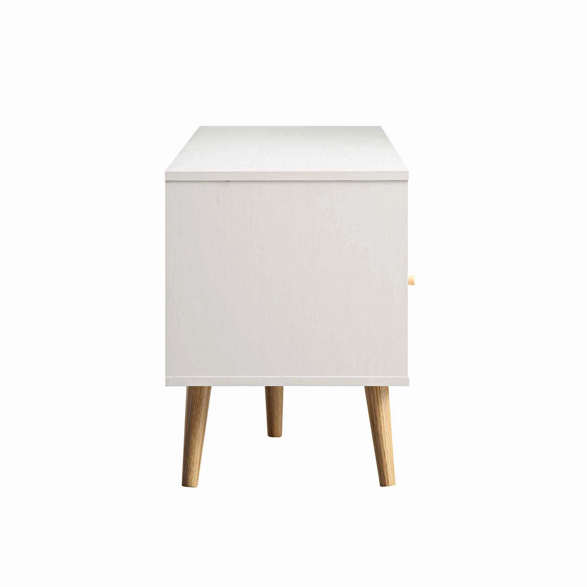 Frances Woven Rattan 160cm 3-Drawer TV Unit, White