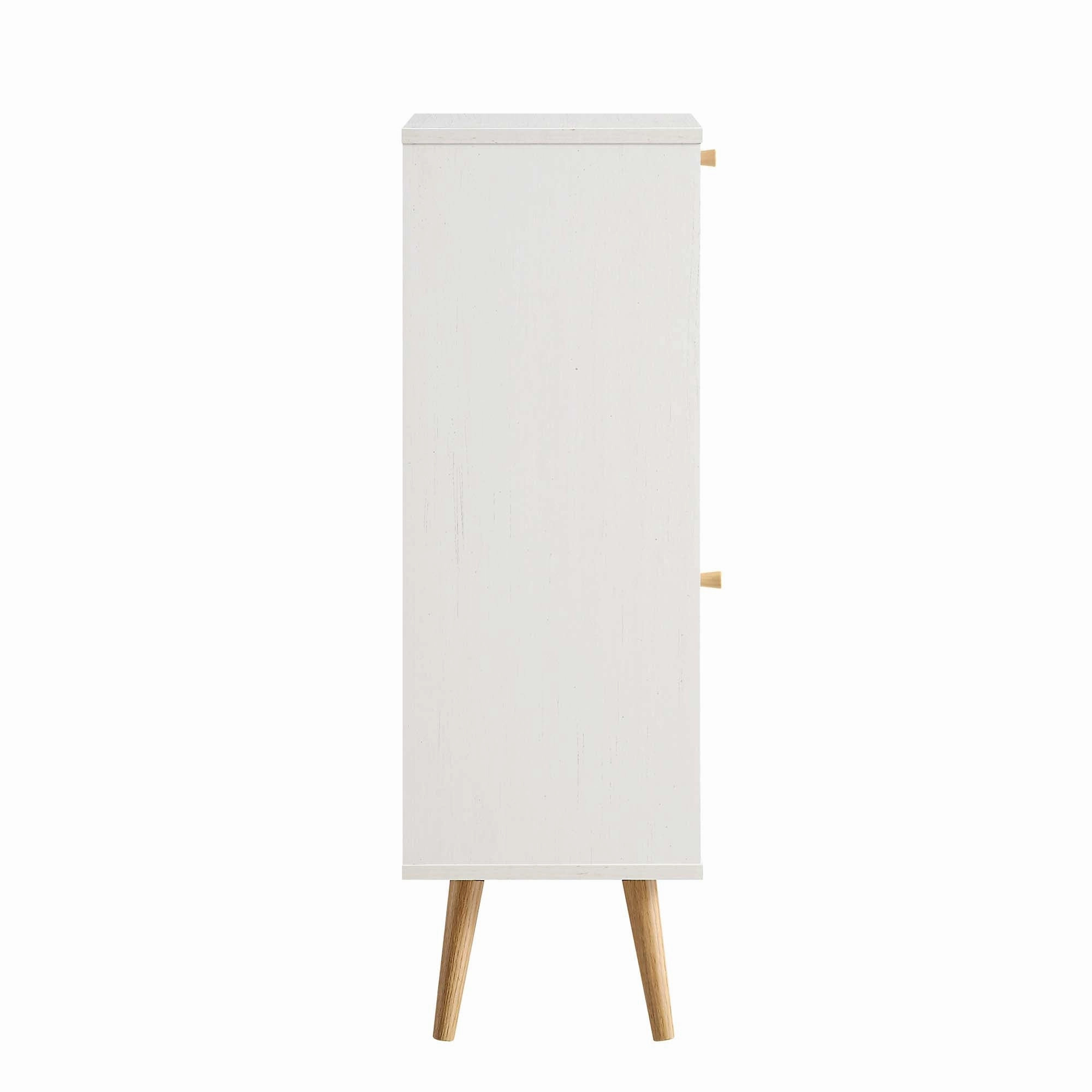 Frances Woven Rattan 1-Door Bathroom Cabinet, White