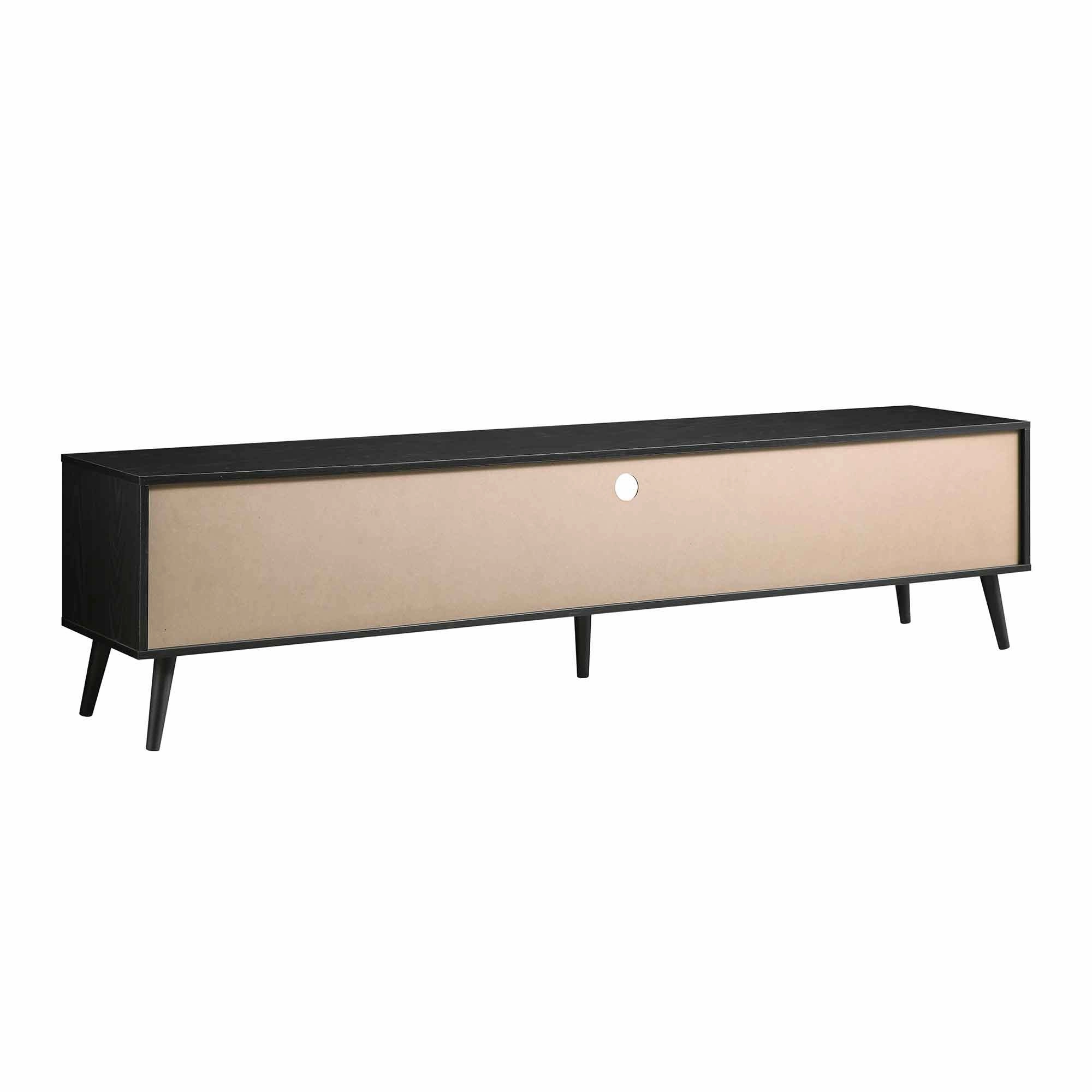 Frances Woven Rattan 200cm Wide TV Unit, Black